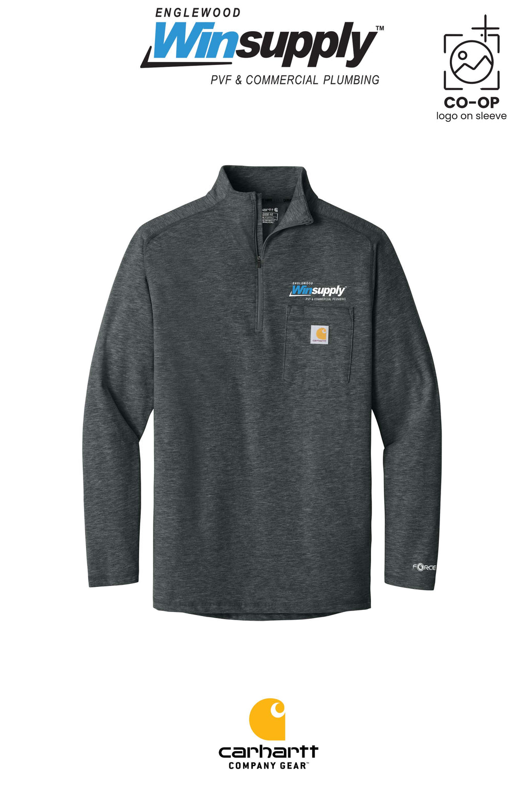 Carhartt Force® 1/4-Zip Long Sleeve T-Shirt - Englewood Winsupply