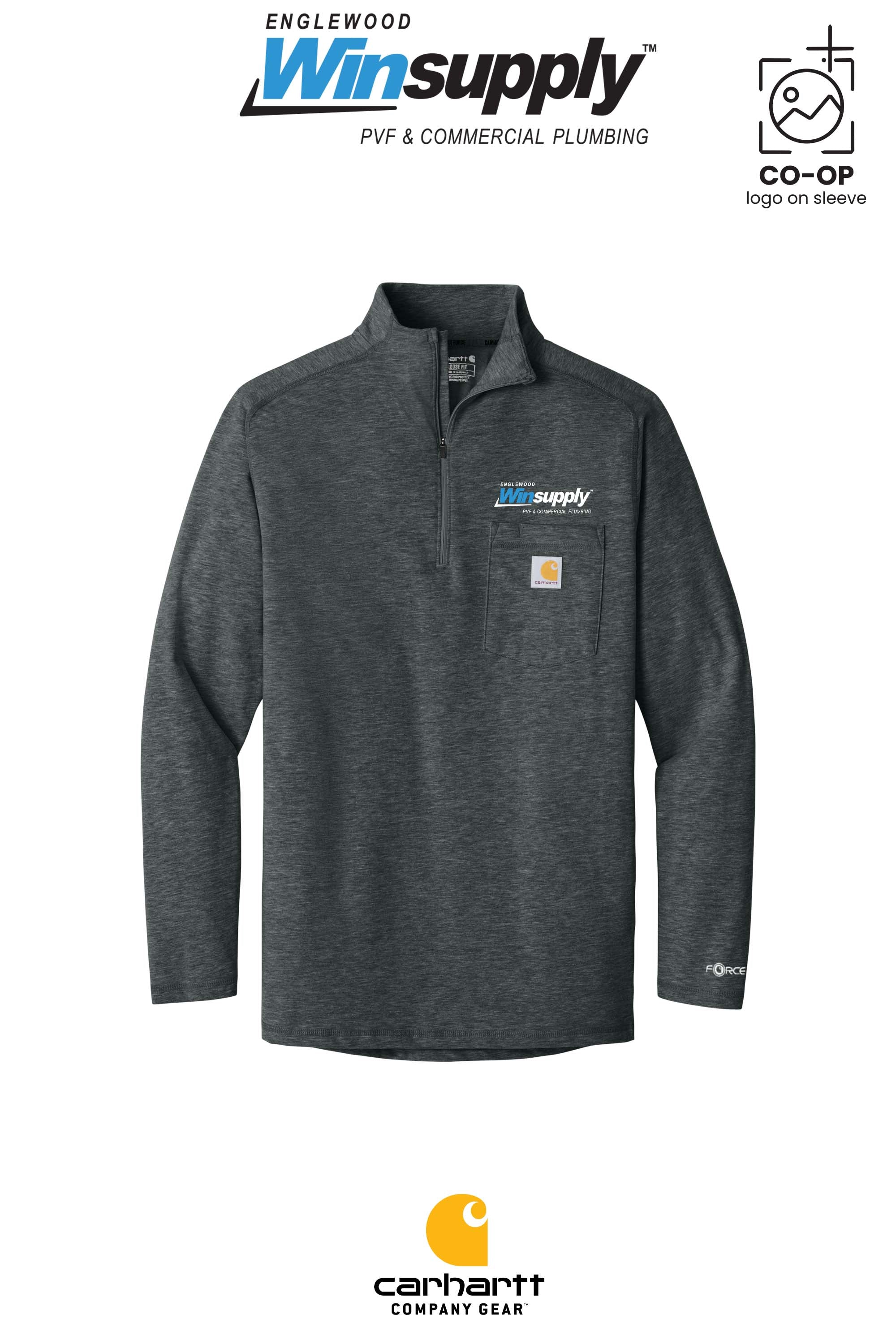 Carhartt Force® 1/4-Zip Long Sleeve T-Shirt - Englewood Winsupply