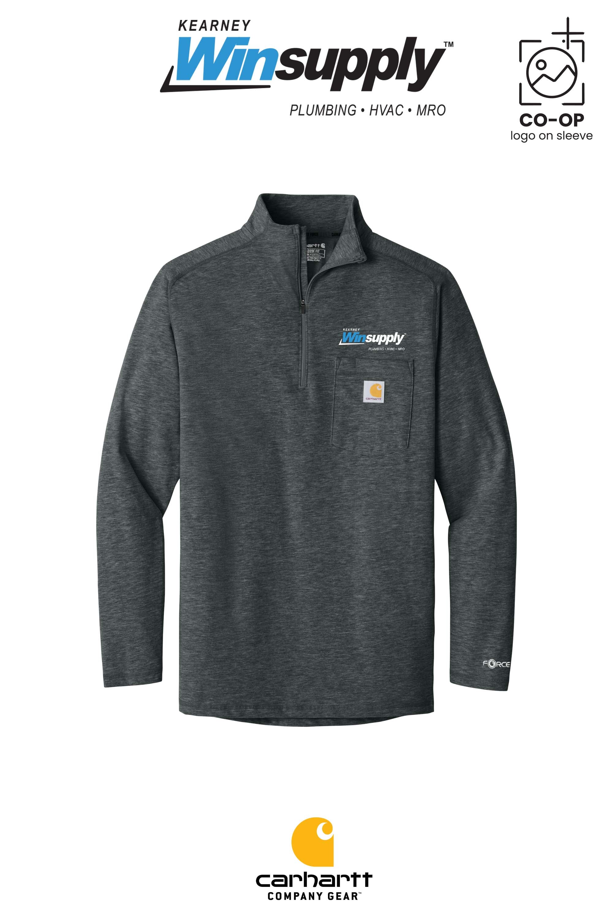 Carhartt Force® 1/4-Zip Long Sleeve T-Shirt - Kearney Winsupply