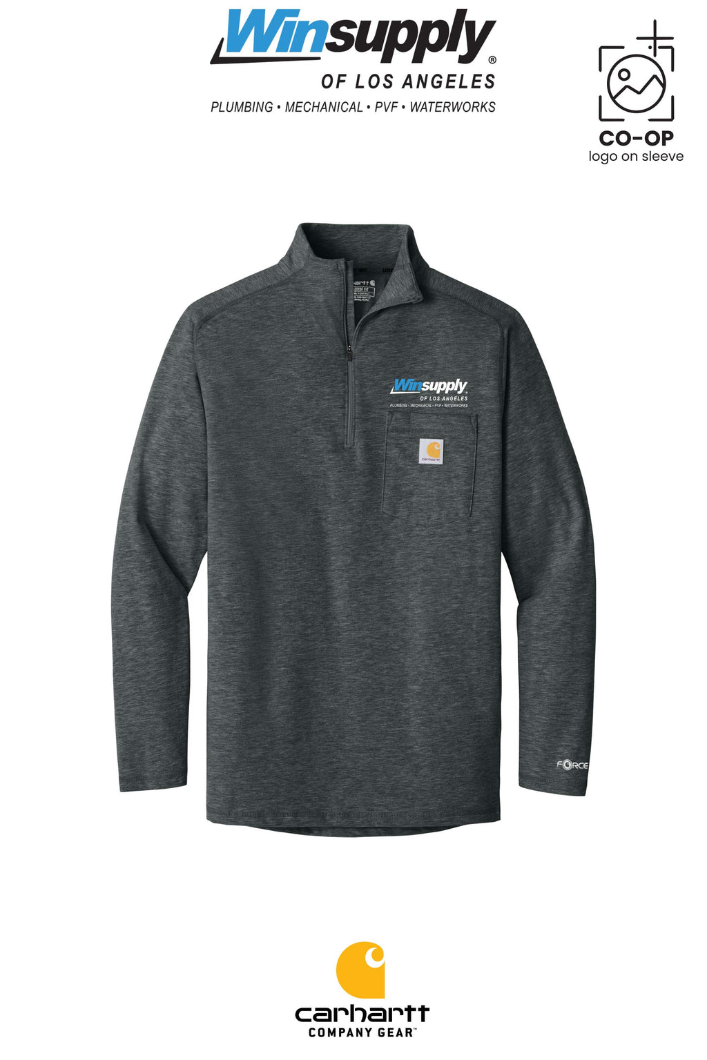 Carhartt Force® 1/4-Zip Long Sleeve T-Shirt - Winsupply of Los Angeles