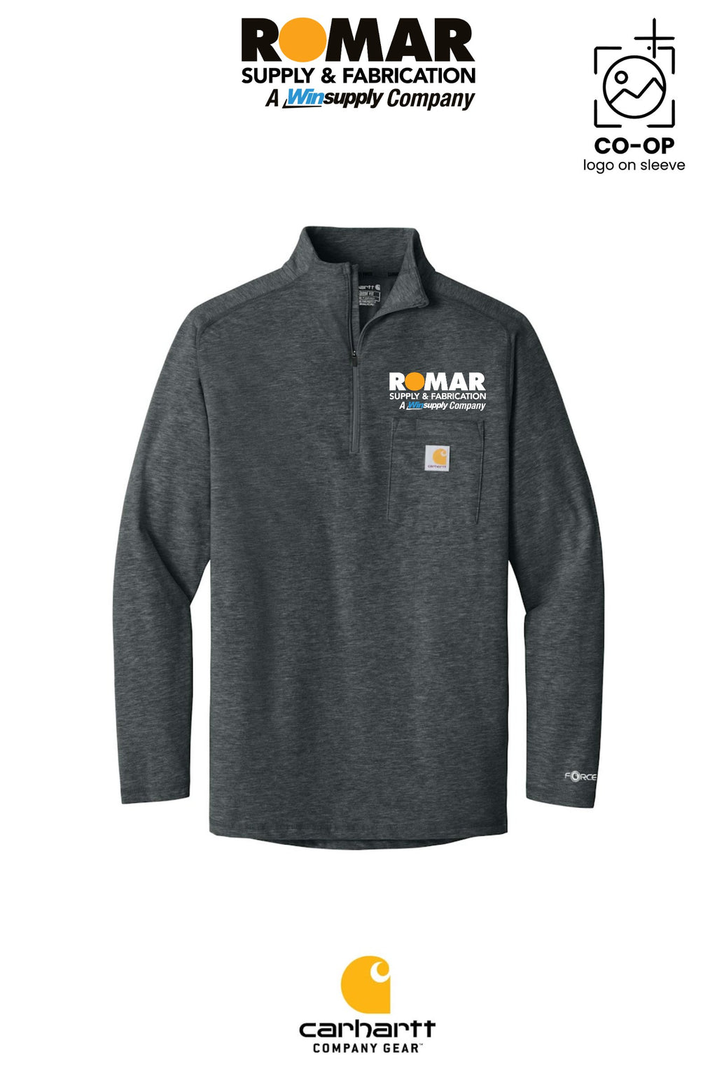 Carhartt Force® 1/4-Zip Long Sleeve T-Shirt - Romar Supply San Antonio
