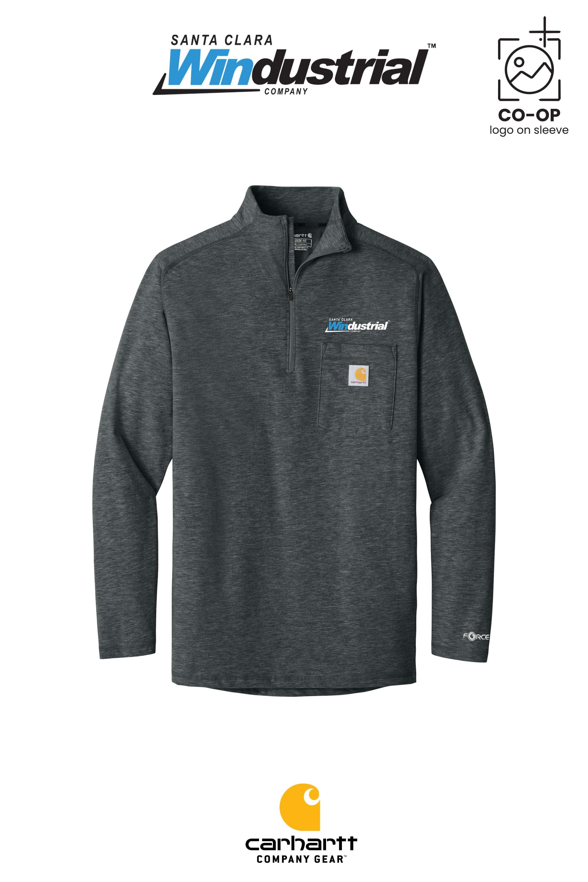 Carhartt Force® 1/4-Zip Long Sleeve T-Shirt - Santa Clara Windustrial