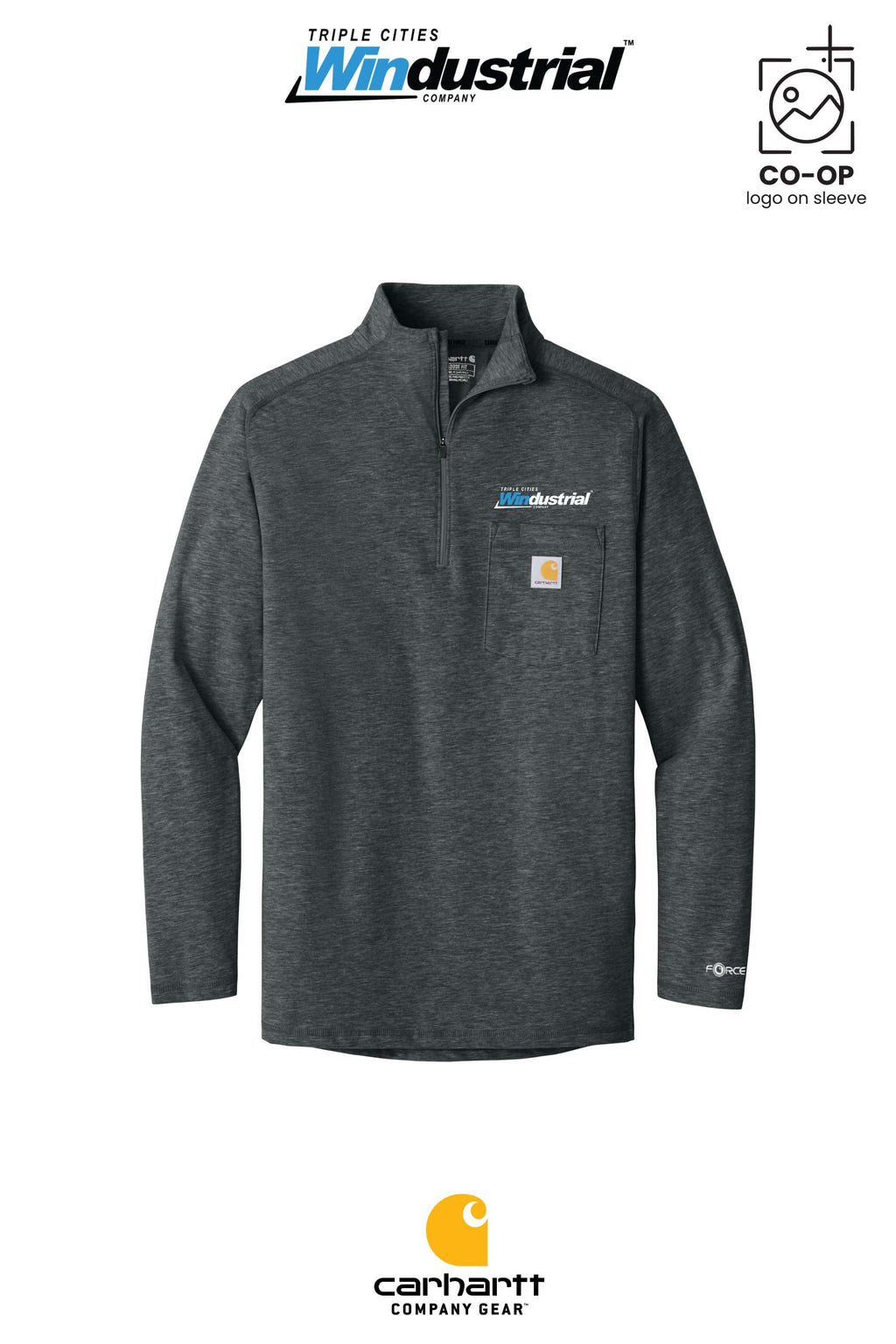 Carhartt Force® 1/4-Zip Long Sleeve T-Shirt - Windustrial Triple Cities