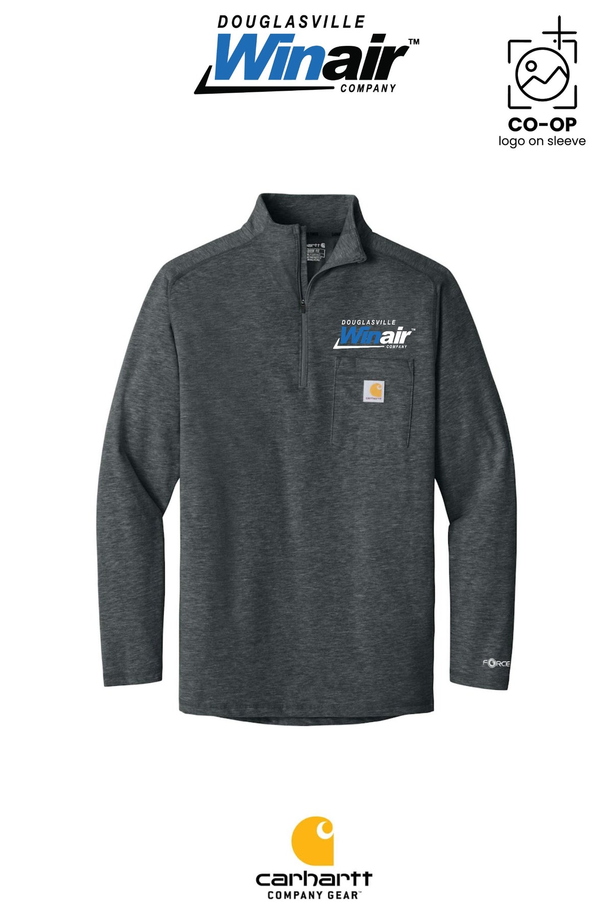 Carhartt Force® 1/4-Zip Long Sleeve T-Shirt - Douglasville Winair