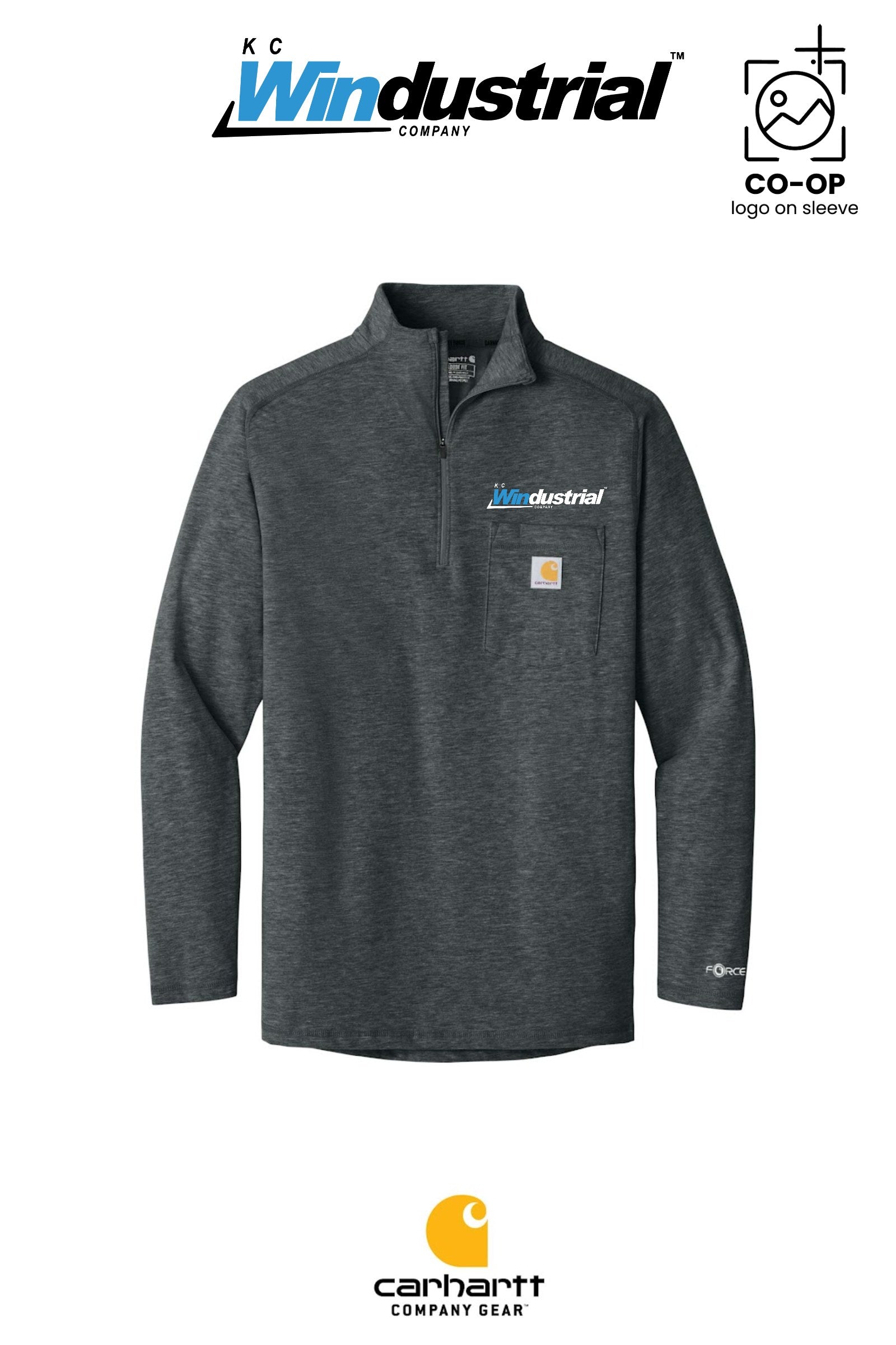 Carhartt Force® 1/4-Zip Long Sleeve T-Shirt - KC Windustrial