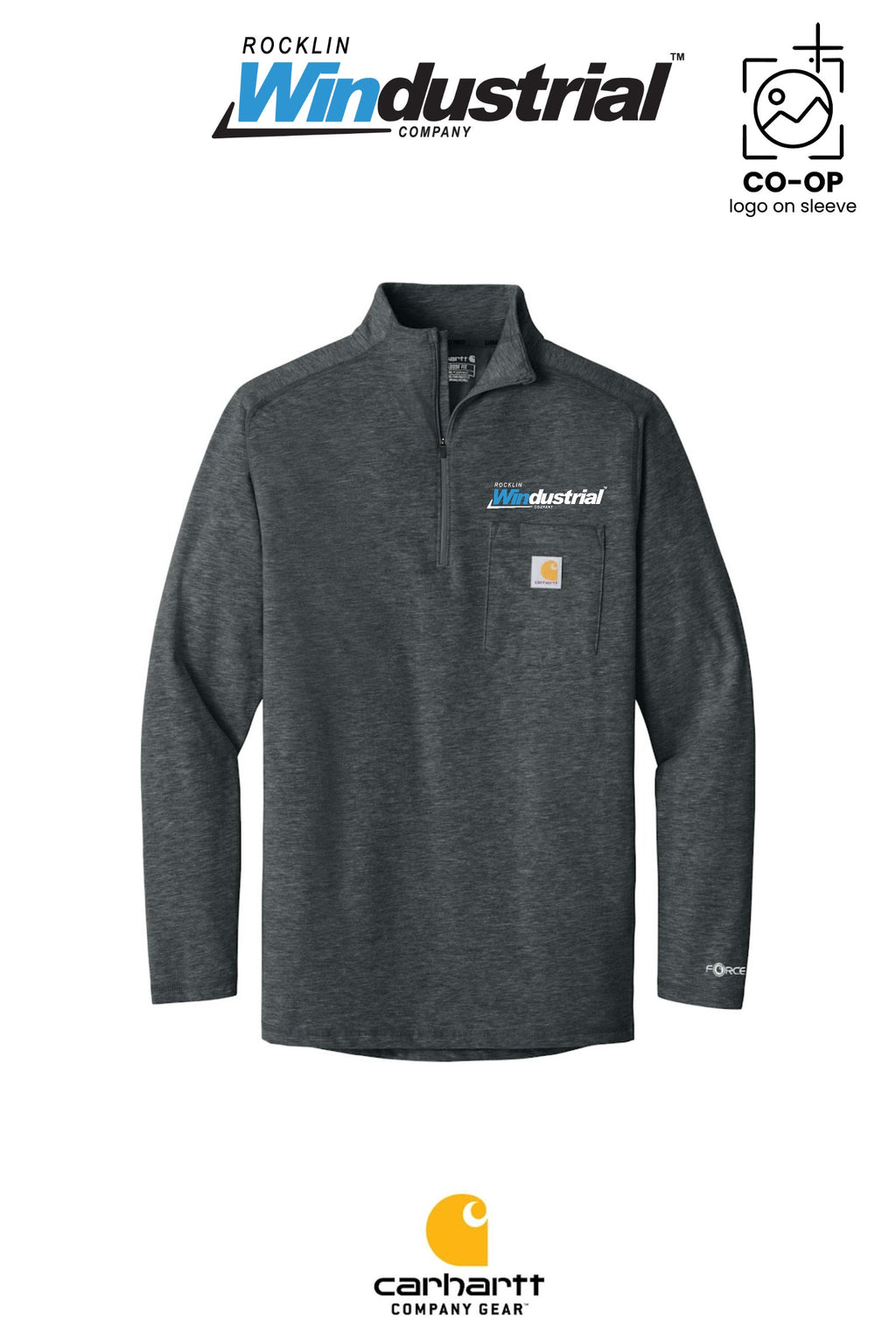 Carhartt Force® 1/4-Zip Long Sleeve T-Shirt - Rocklin Windustrial
