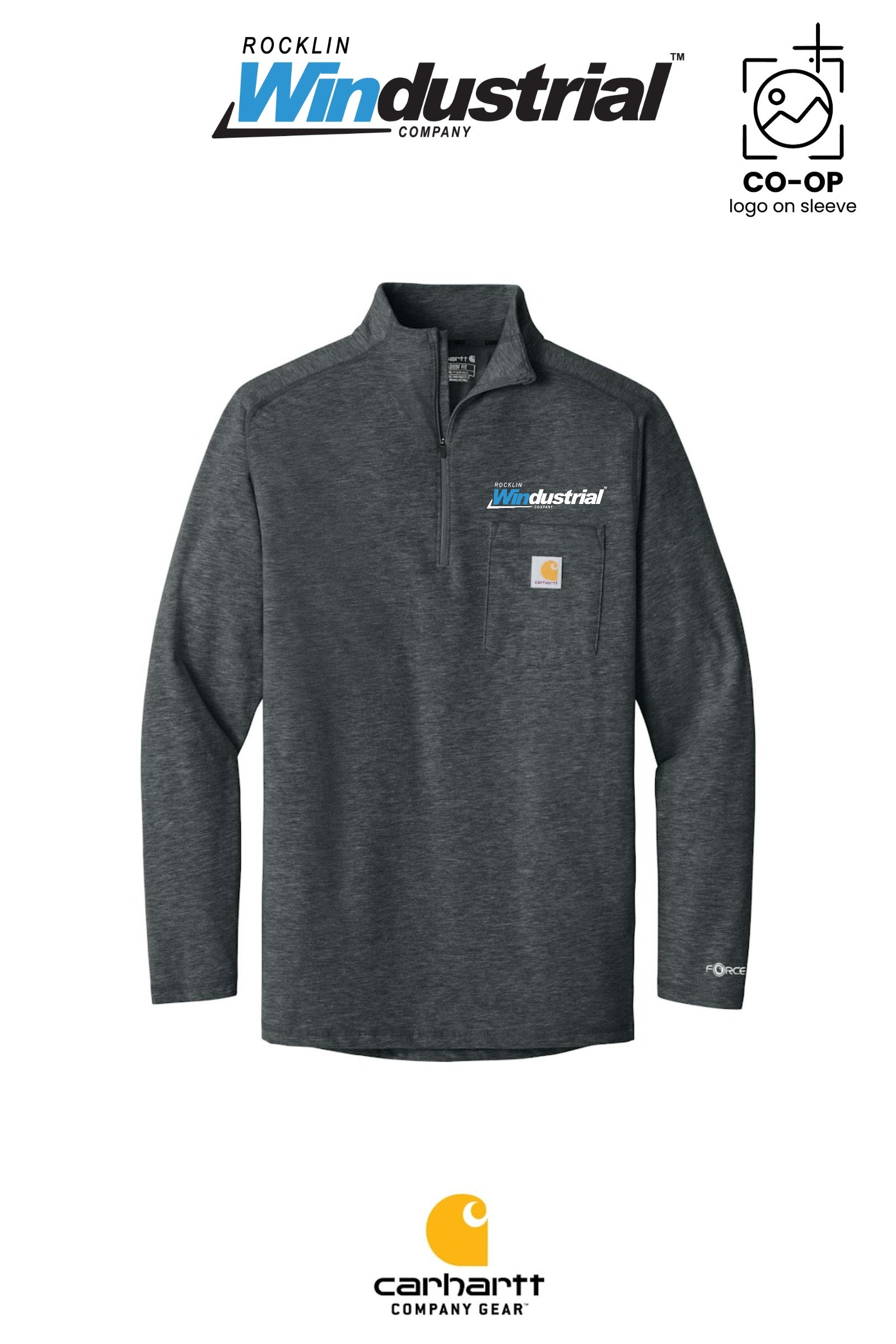 Carhartt Force® 1/4-Zip Long Sleeve T-Shirt - Rocklin Windustrial