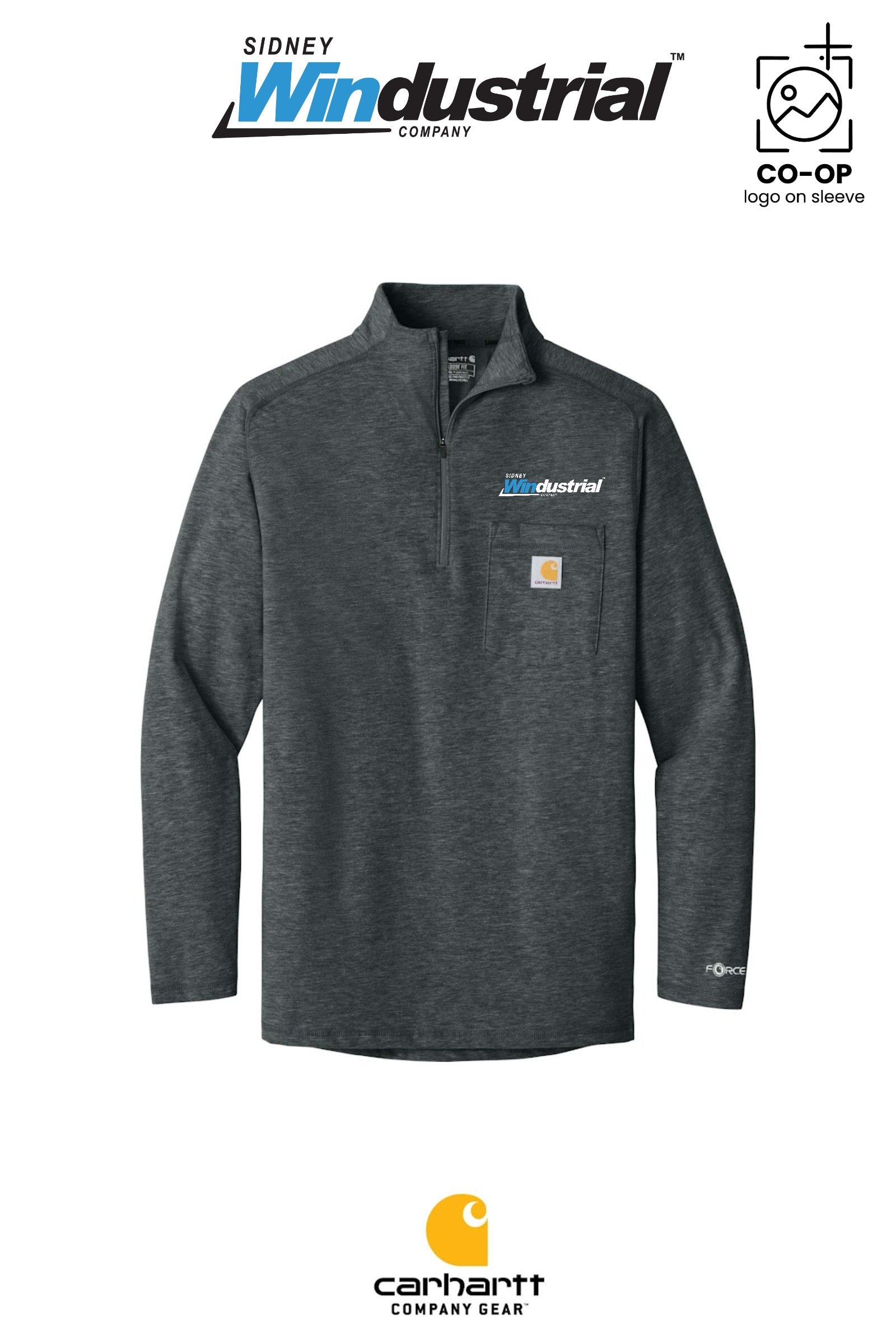 Carhartt Force® 1/4-Zip Long Sleeve T-Shirt - Sidney Windustrial
