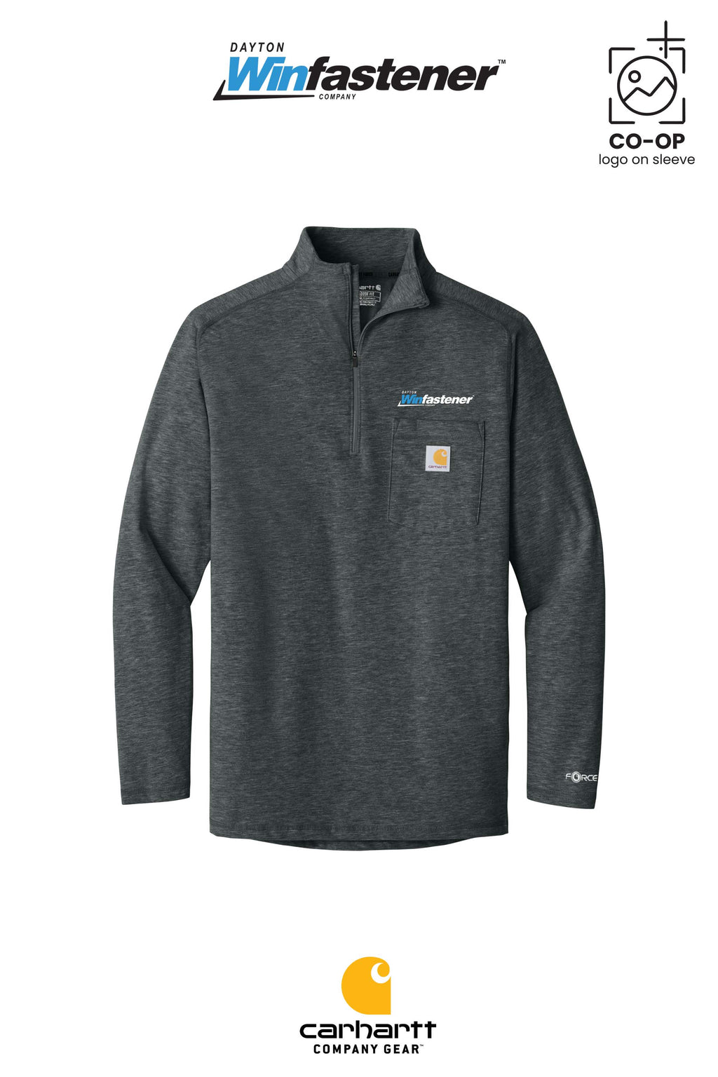 Carhartt Force® 1/4-Zip Long Sleeve T-Shirt - Dayton Winfastener