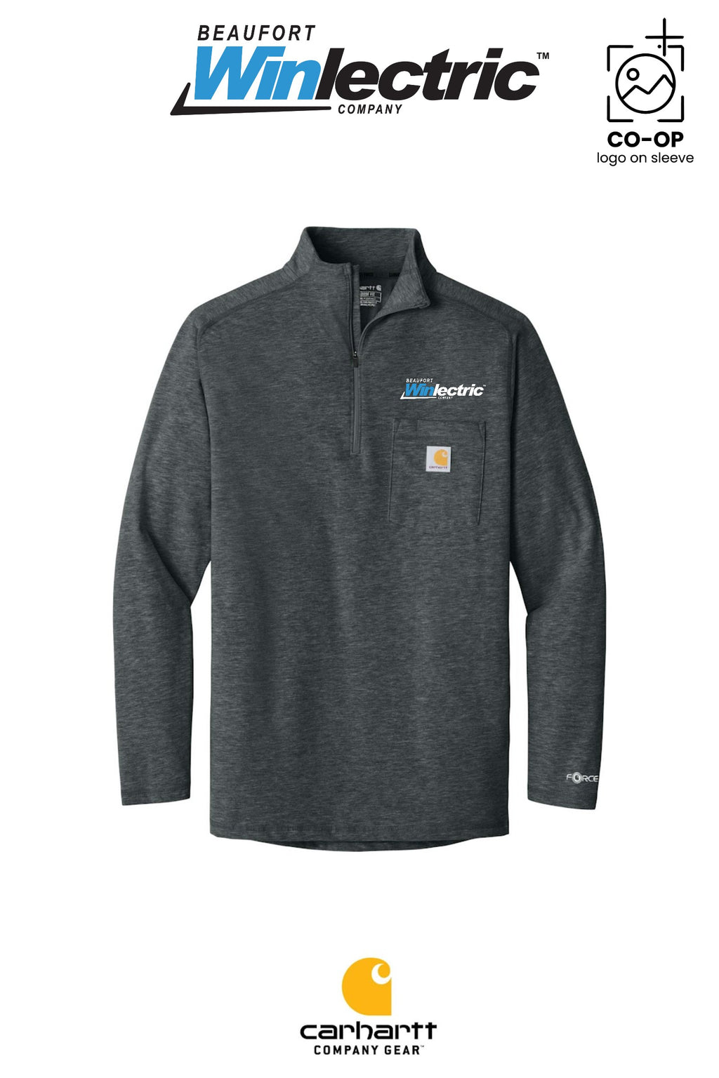 Carhartt Force® 1/4-Zip Long Sleeve T-Shirt - Beaufort Winlectric