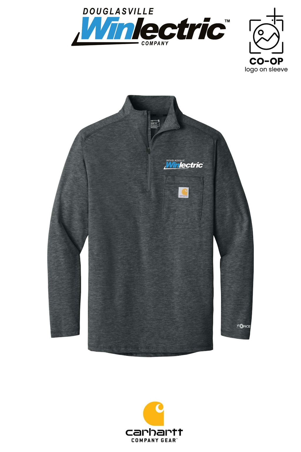 Carhartt Force® 1/4-Zip Long Sleeve T-Shirt - Douglasville Winlectric
