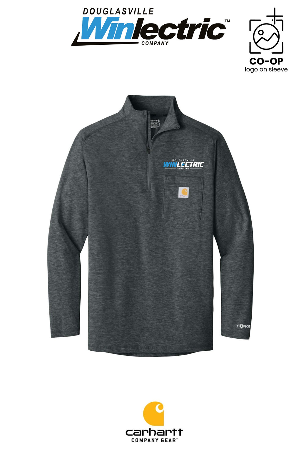 Carhartt Force® 1/4-Zip Long Sleeve T-Shirt - Douglasville Winlectric