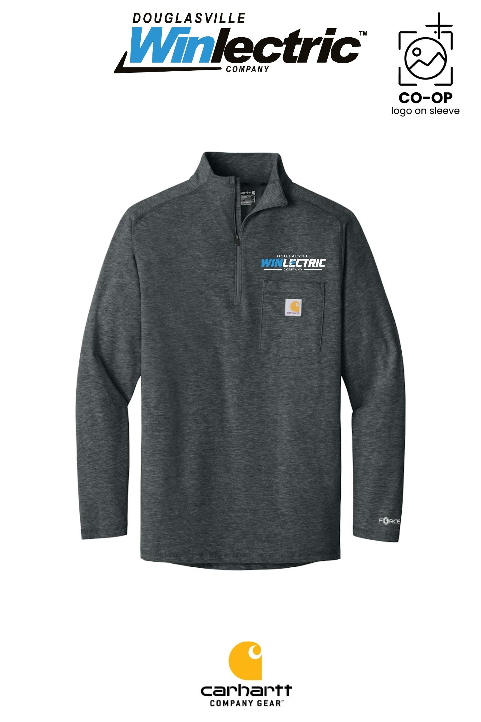 Carhartt Force® 1/4-Zip Long Sleeve T-Shirt - Douglasville Winlectric