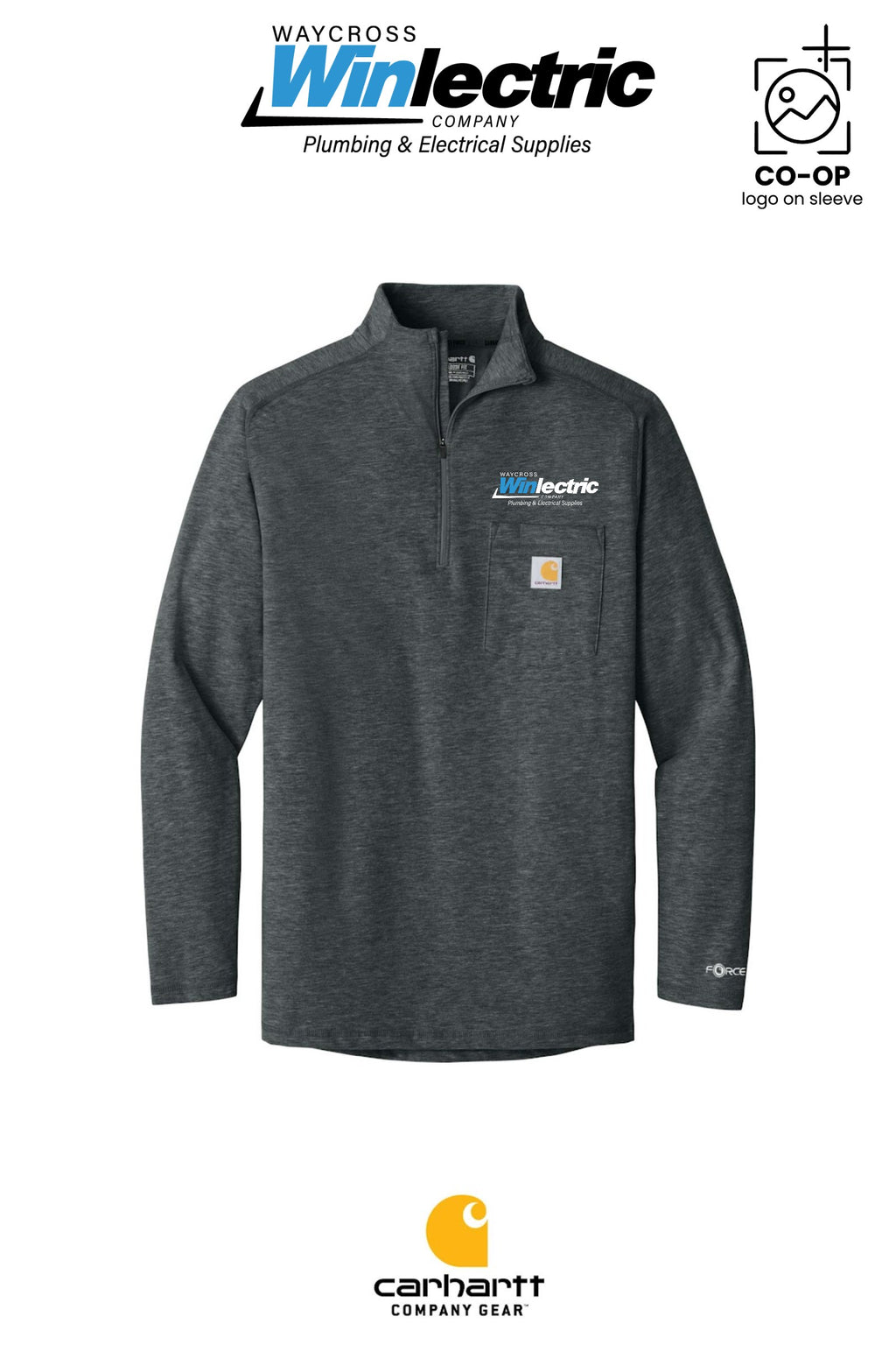 Carhartt Force® 1/4-Zip Long Sleeve T-Shirt - Waycross Winlectric
