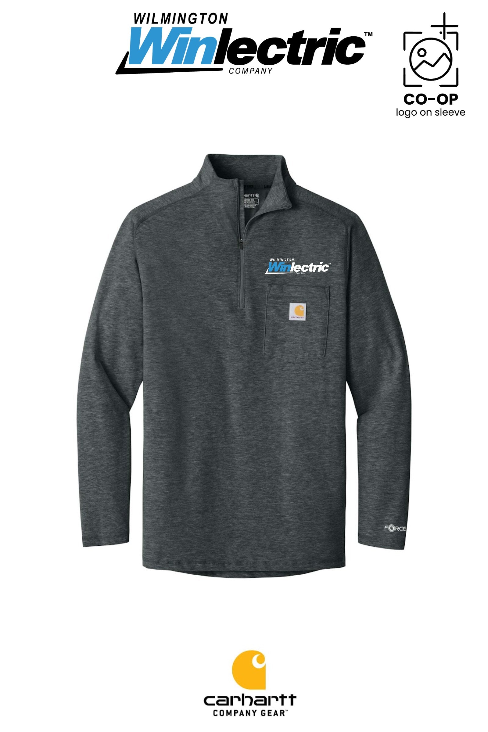 Carhartt Force® 1/4-Zip Long Sleeve T-Shirt - Wilmington Winlectric