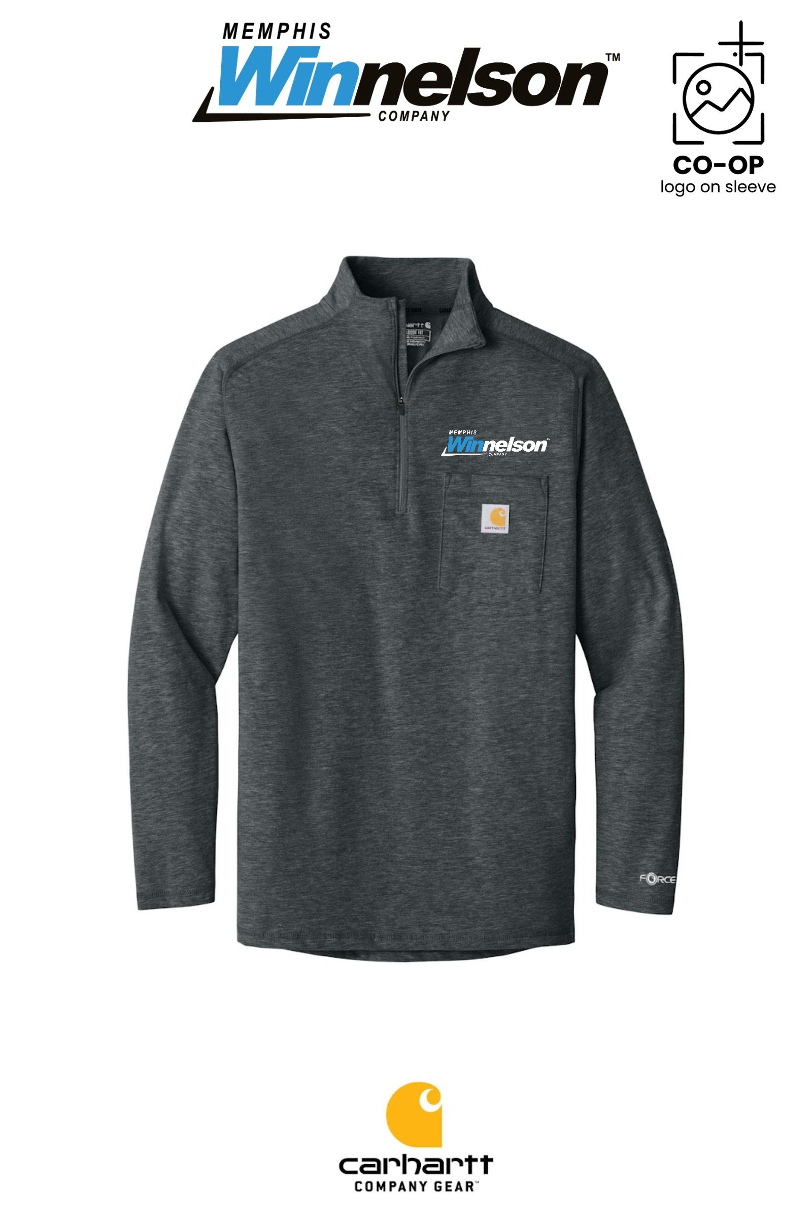 Carhartt Force® 1/4-Zip Long Sleeve T-Shirt - Memphis Winnelson