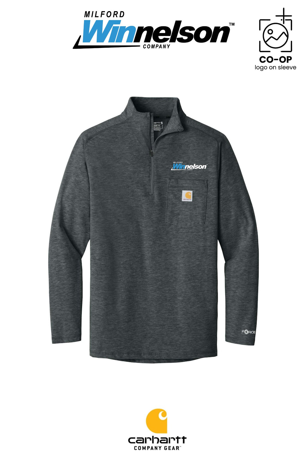 Carhartt Force® 1/4-Zip Long Sleeve T-Shirt - Milford Winnelson