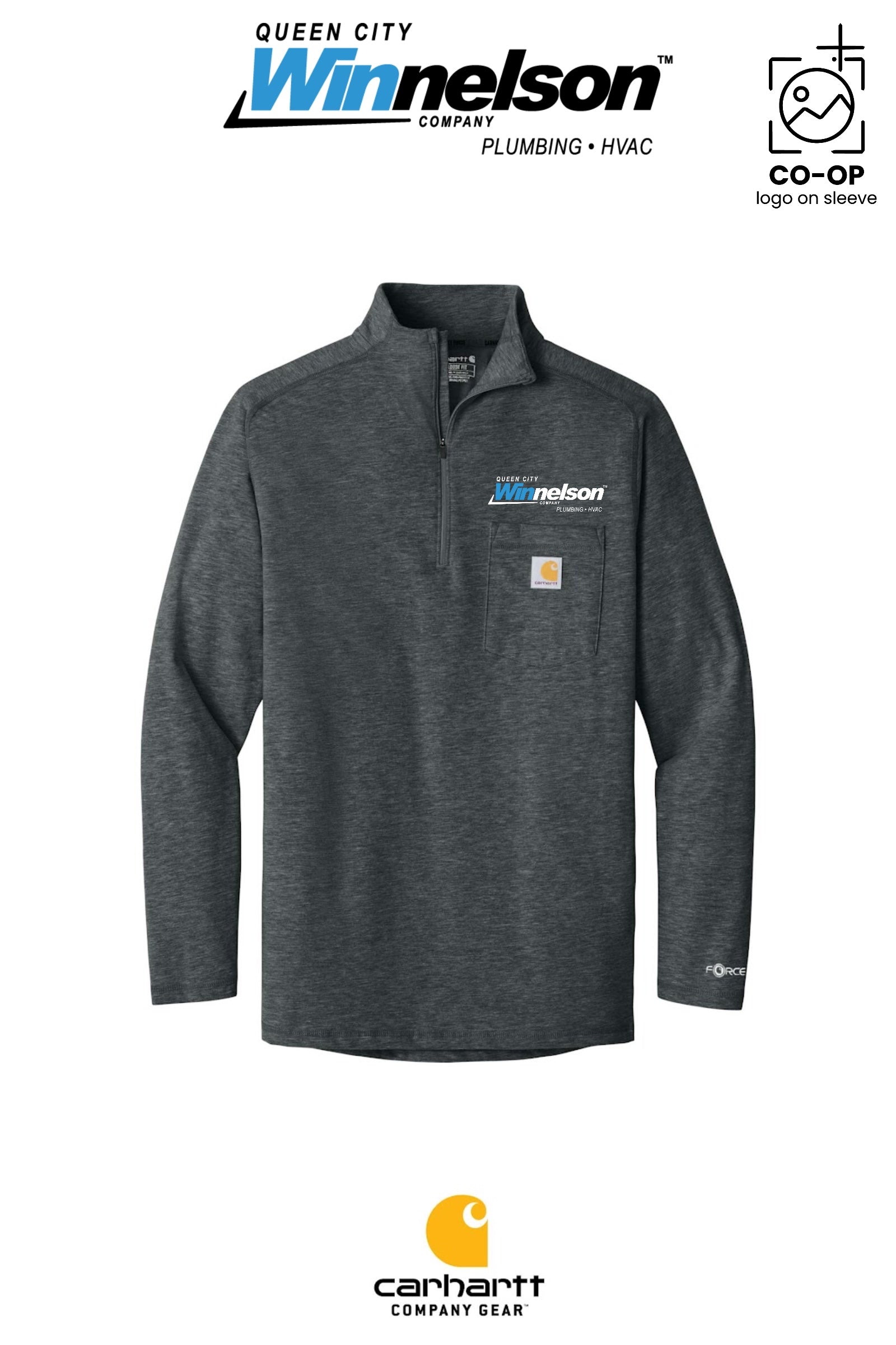 Carhartt Force® 1/4-Zip Long Sleeve T-Shirt - Queen City Winnelson