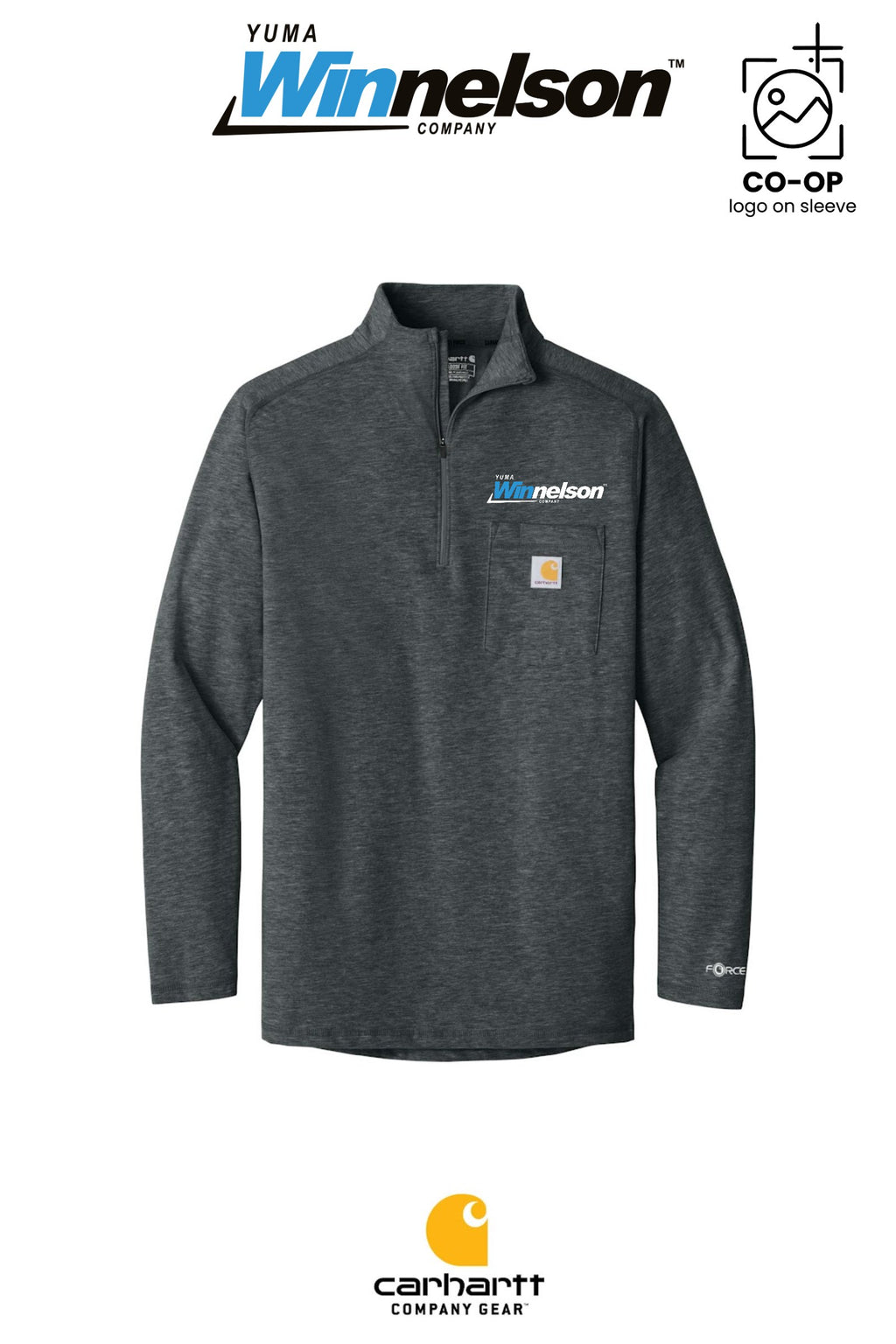 Carhartt Force® 1/4-Zip Long Sleeve T-Shirt - Yuma Winnelson