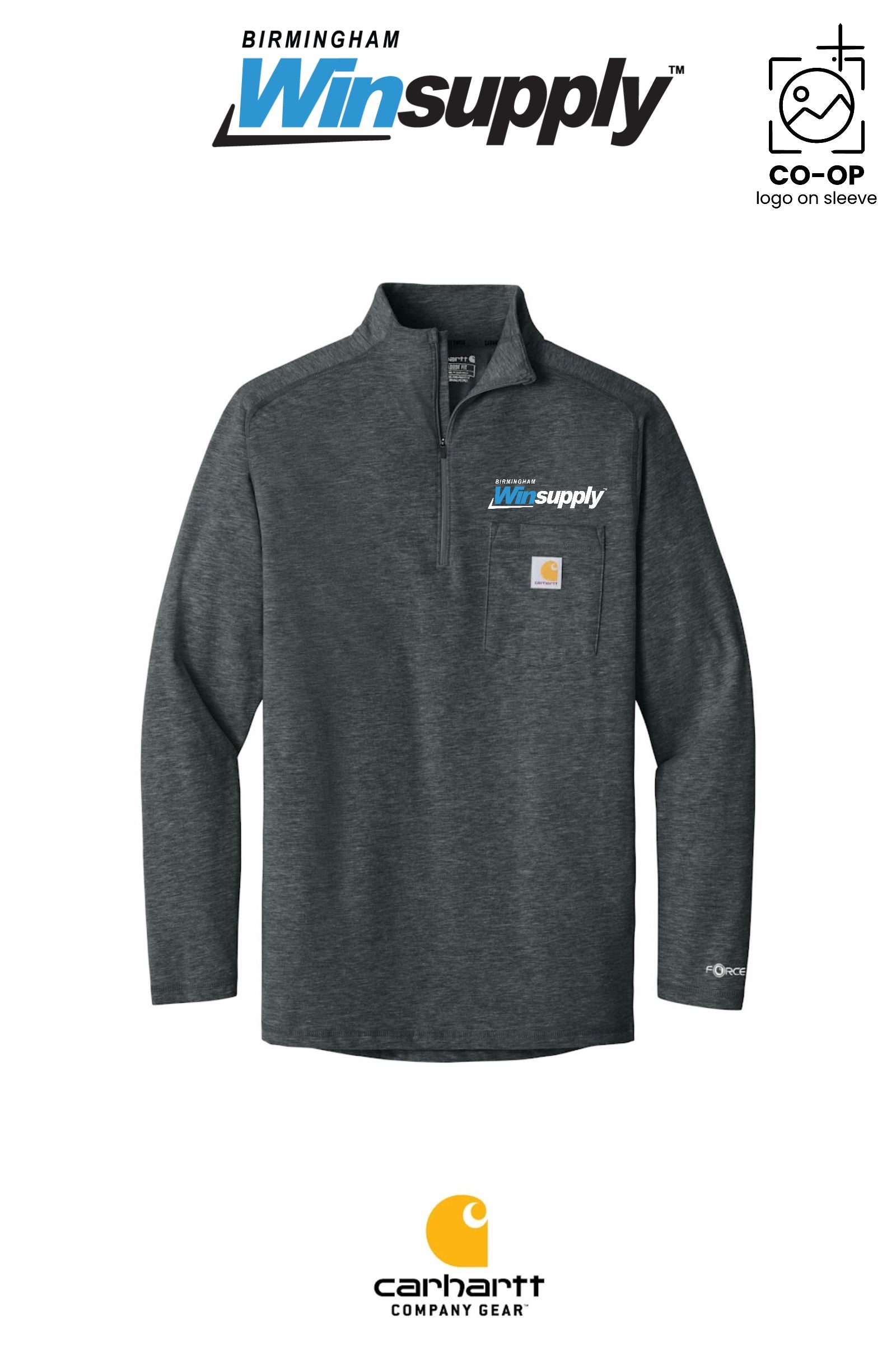 Carhartt Force® 1/4-Zip Long Sleeve T-Shirt - Birmingham Winsupply