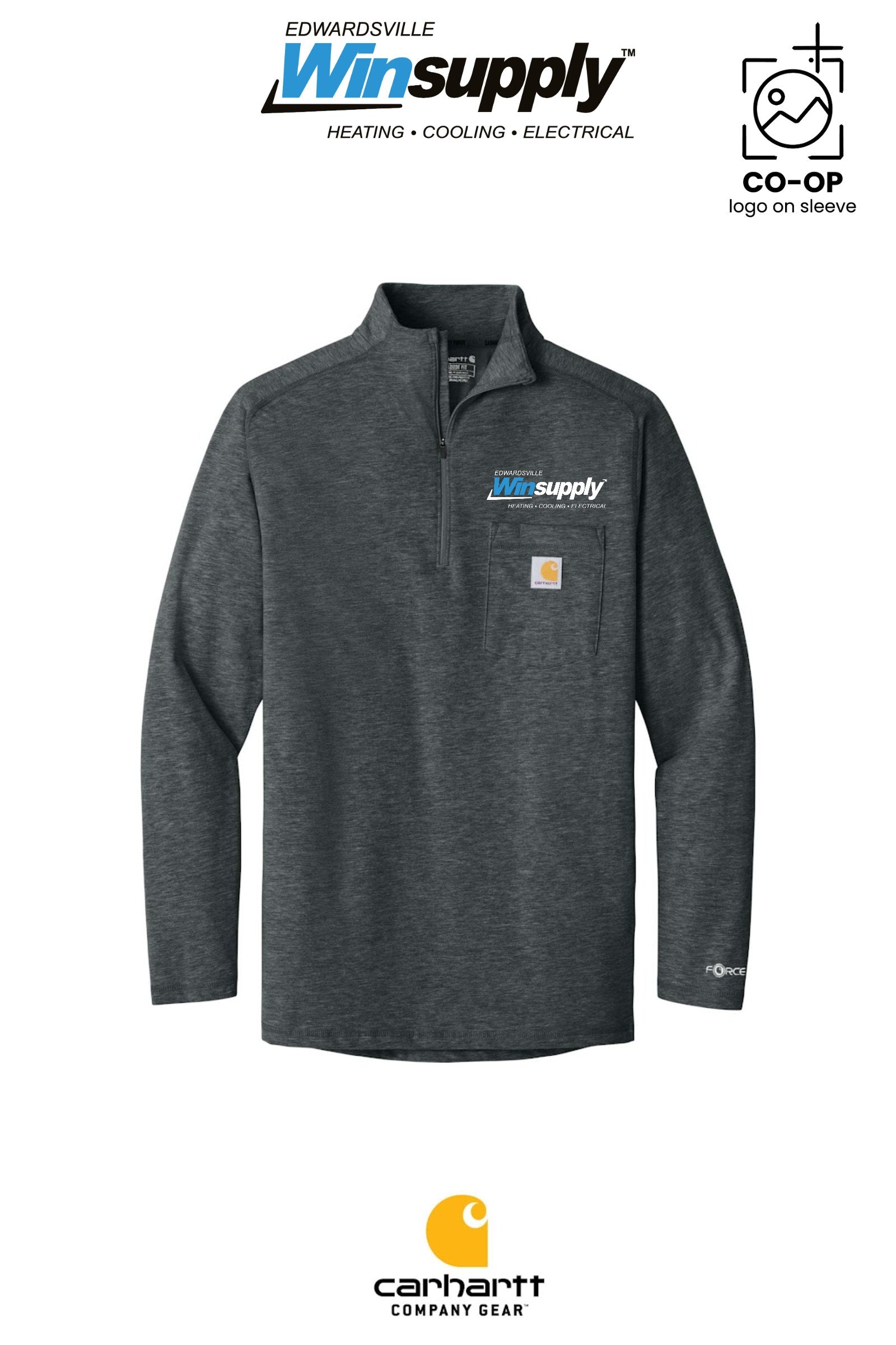 Carhartt Force® 1/4-Zip Long Sleeve T-Shirt - Edwardsville Winsupply