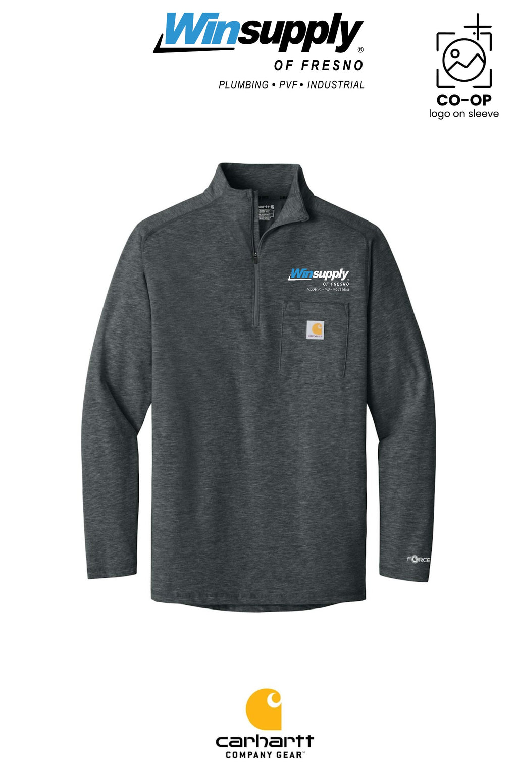 Carhartt Force® 1/4-Zip Long Sleeve T-Shirt - Winsupply Fresno County