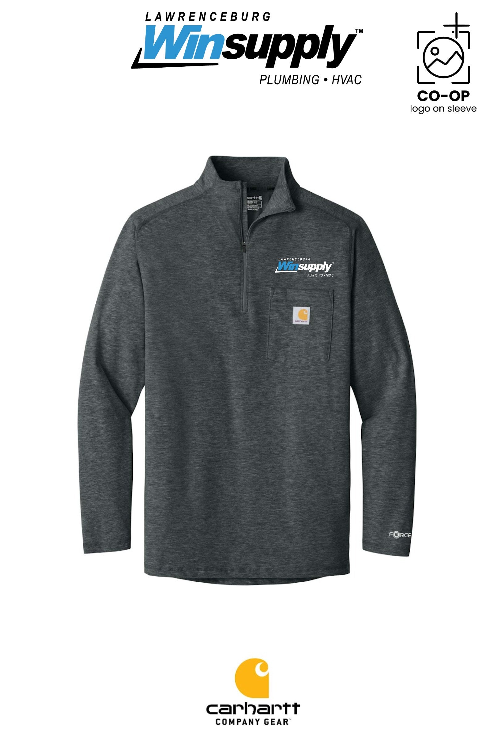 Carhartt Force® 1/4-Zip Long Sleeve T-Shirt - Lawrenceburg Winsupply