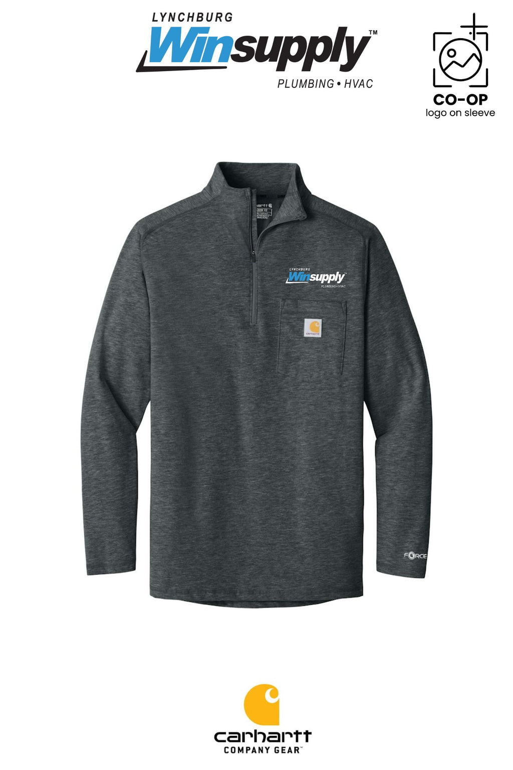 Carhartt Force® 1/4-Zip Long Sleeve T-Shirt - Lynchburg Winsupply