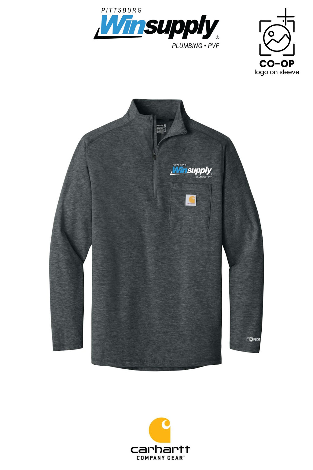 Carhartt Force® 1/4-Zip Long Sleeve T-Shirt - Pittsburg Winsupply