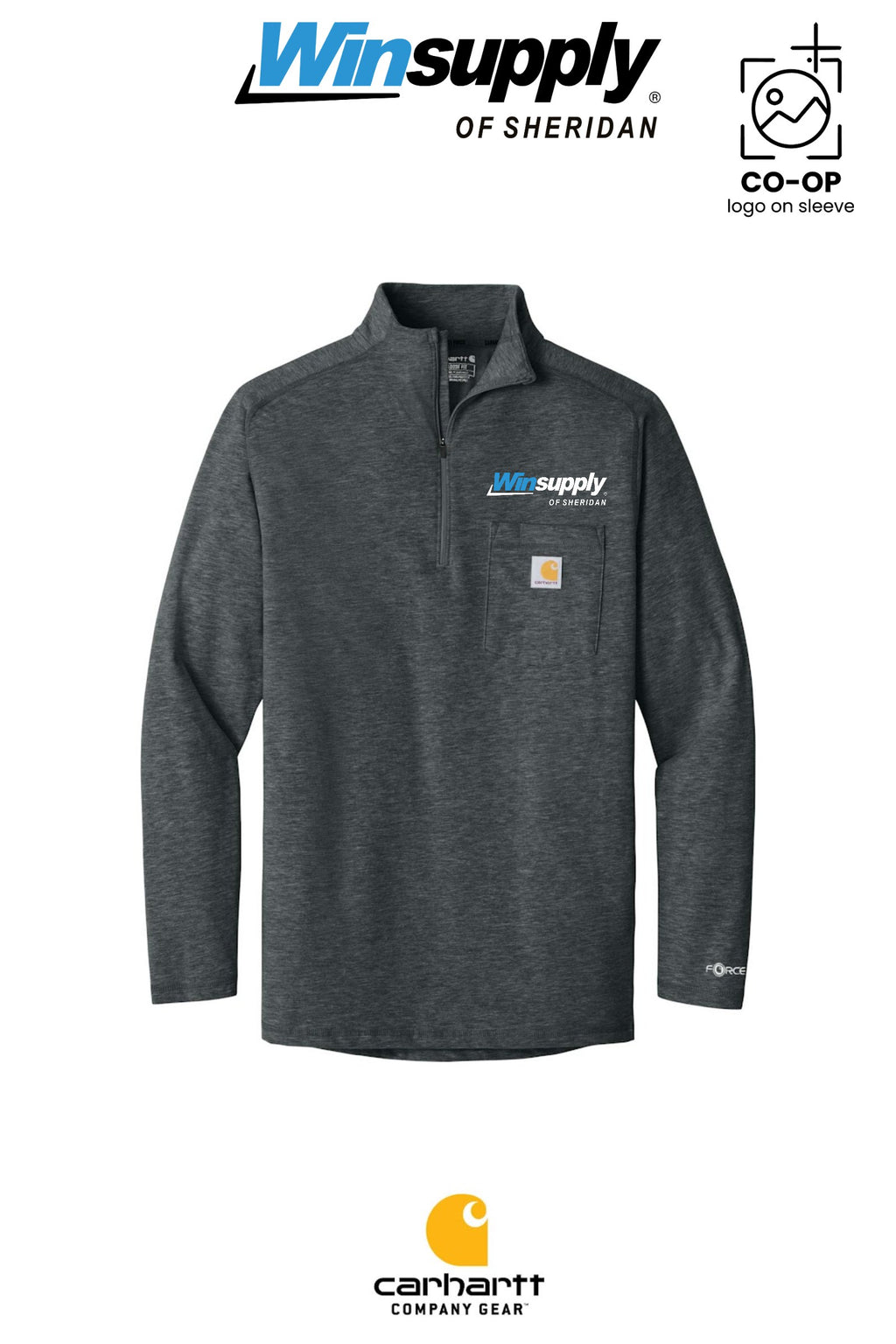 Carhartt Force® 1/4-Zip Long Sleeve T-Shirt - Winsupply of Sheridan