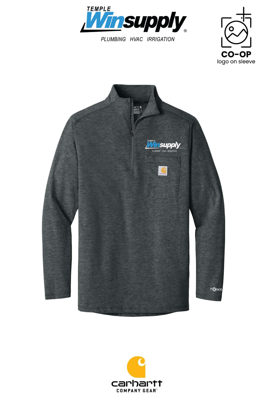 Carhartt Force® 1/4-Zip Long Sleeve T-Shirt - Temple Winsupply