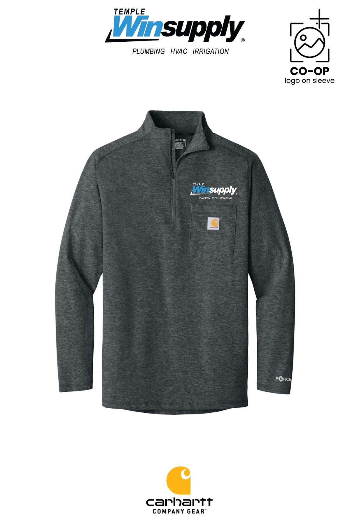 Carhartt Force® 1/4-Zip Long Sleeve T-Shirt - Temple Winsupply
