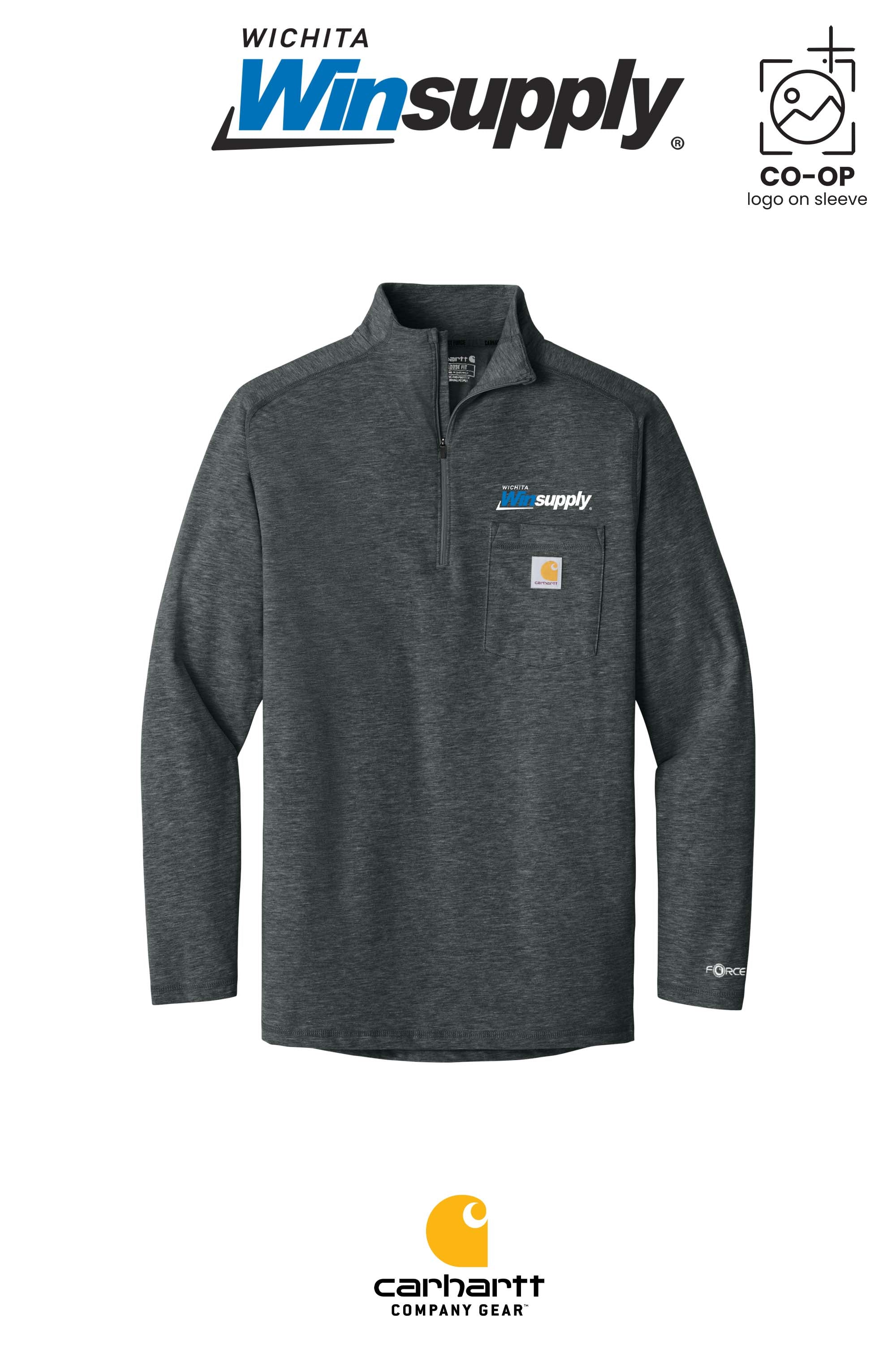 Carhartt Force® 1/4-Zip Long Sleeve T-Shirt - Wichita Winsupply
