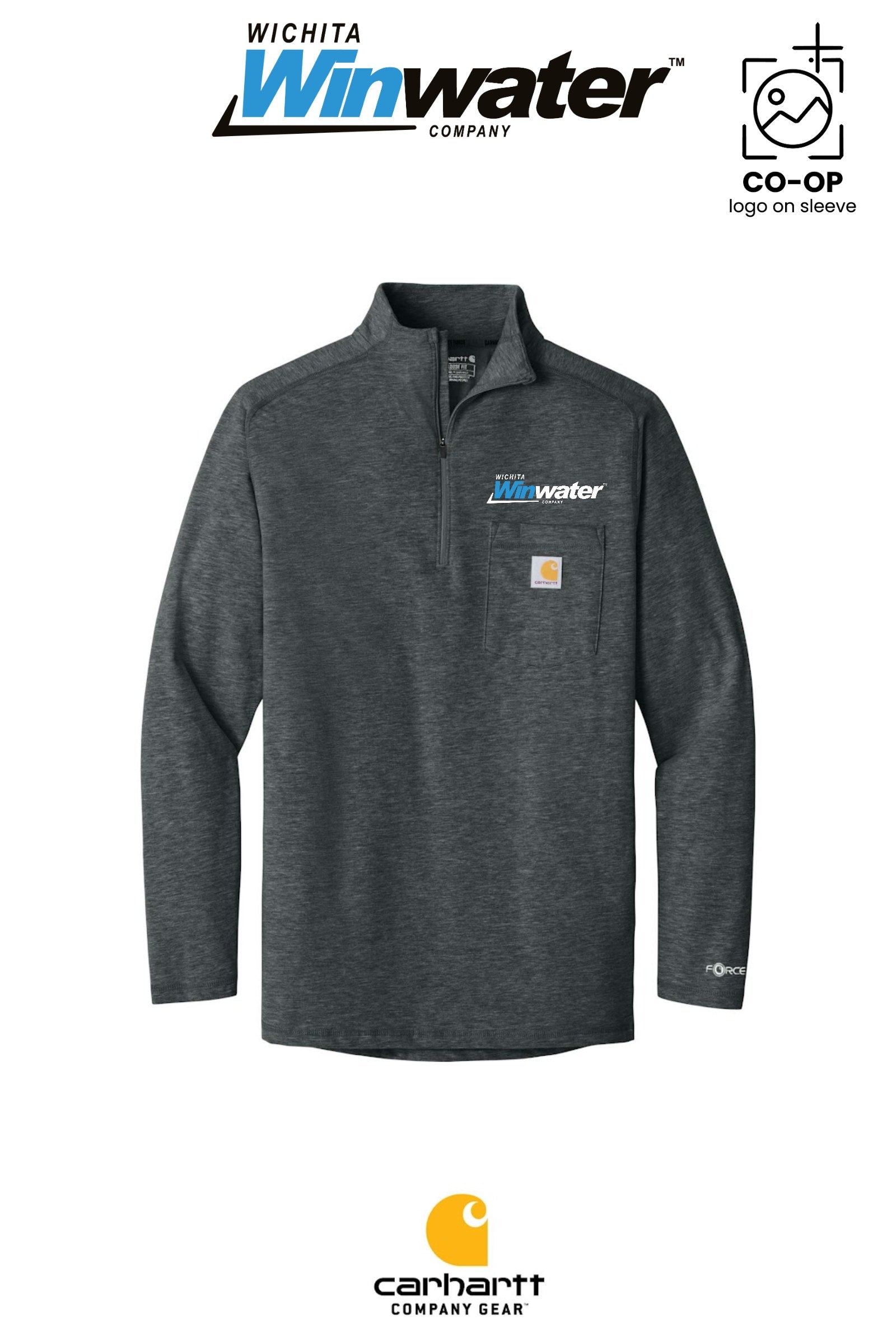 Carhartt Force® 1/4-Zip Long Sleeve T-Shirt - Wichita Winwater