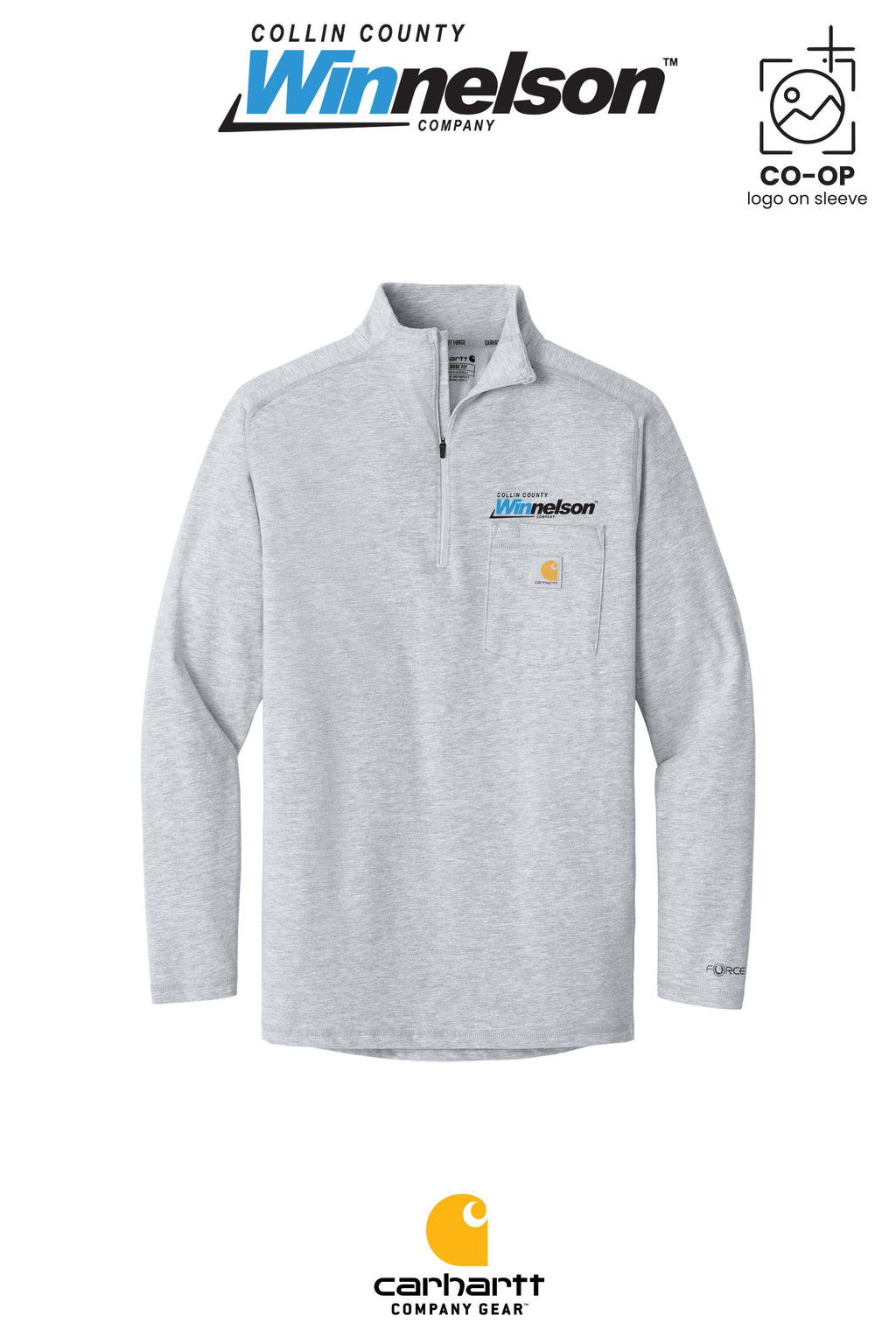 Carhartt Force® 1/4-Zip Long Sleeve T-Shirt - Collin County Winnelson