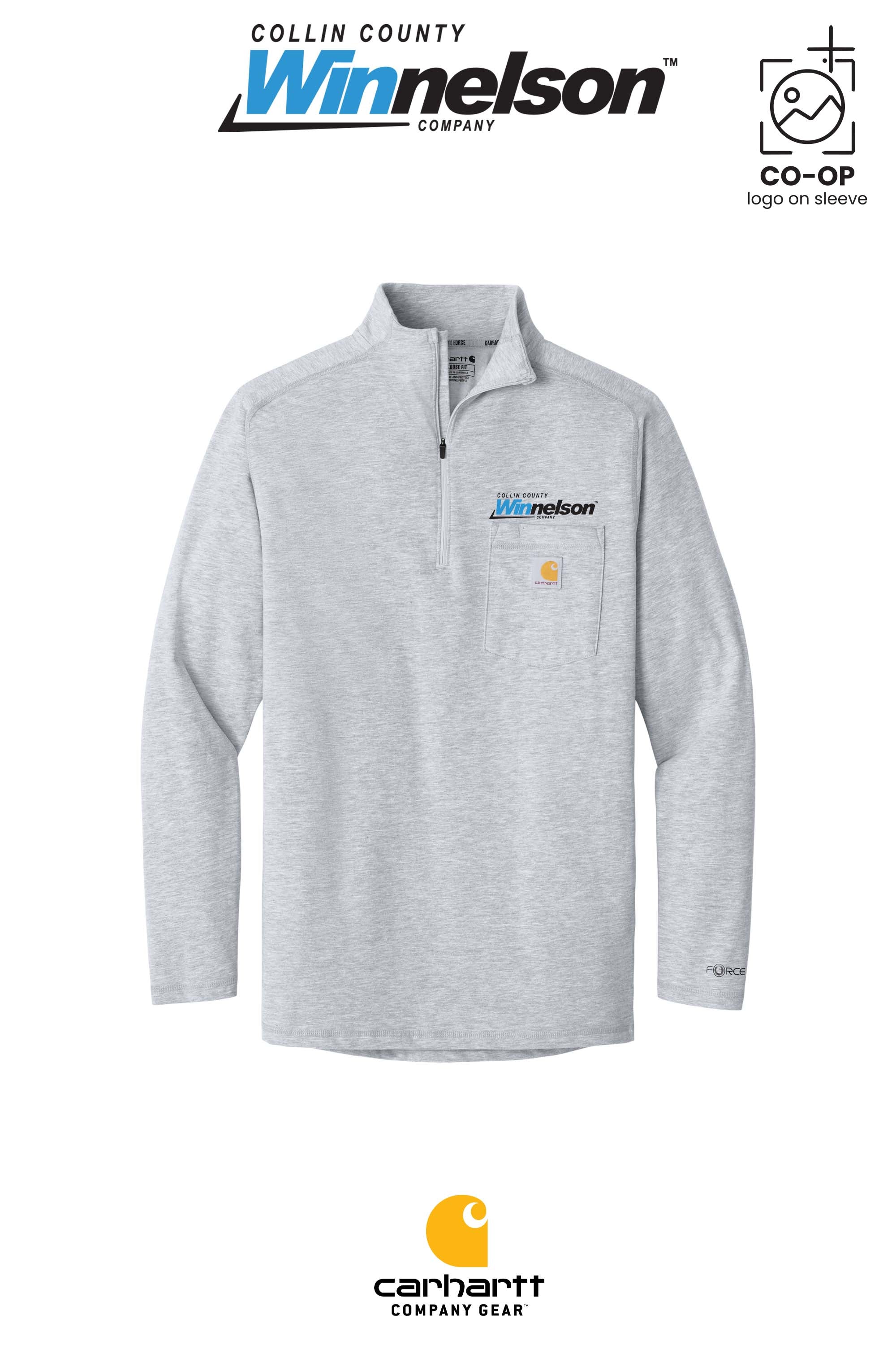 Carhartt Force® 1/4-Zip Long Sleeve T-Shirt - Collin County Winnelson