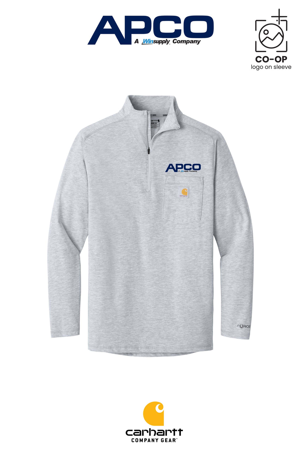 Carhartt Force® 1/4-Zip Long Sleeve T-Shirt - APCO Supply - Indianapolis