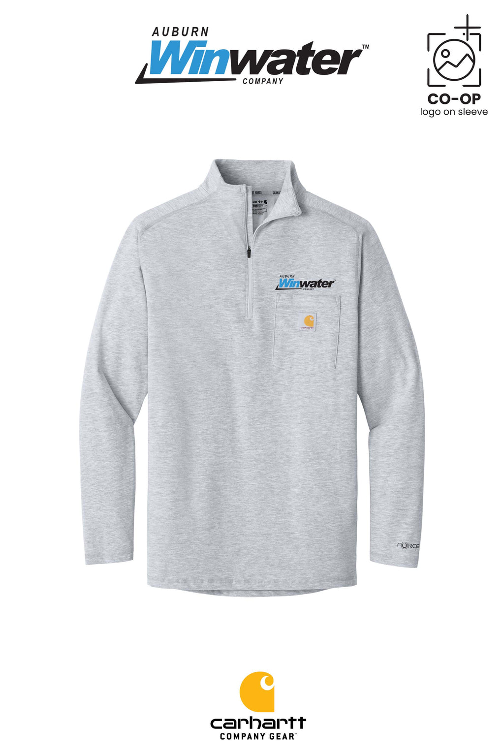 Carhartt Force® 1/4-Zip Long Sleeve T-Shirt - Auburn Winwater