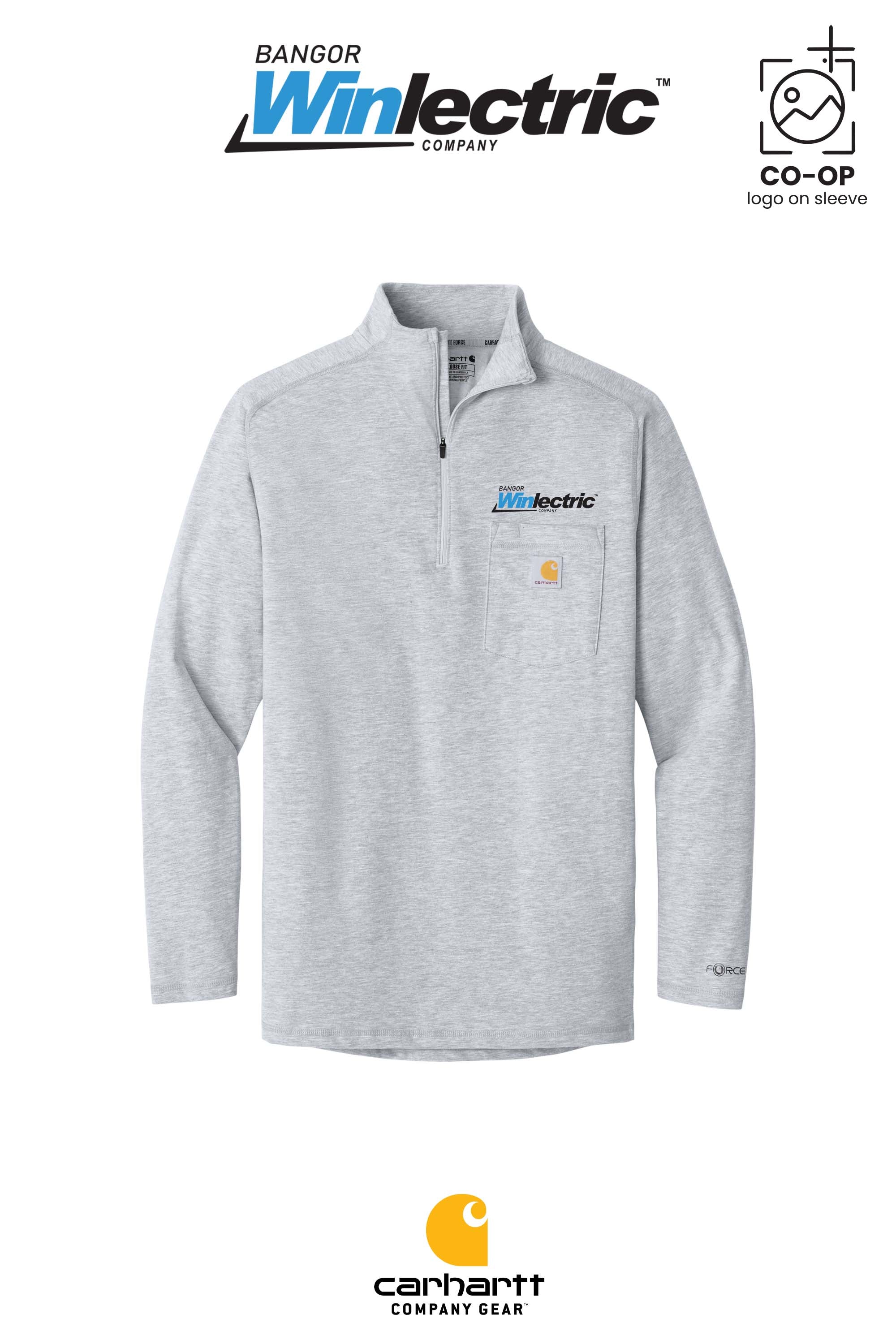 Carhartt Force® 1/4-Zip Long Sleeve T-Shirt - Winlectric Bangor
