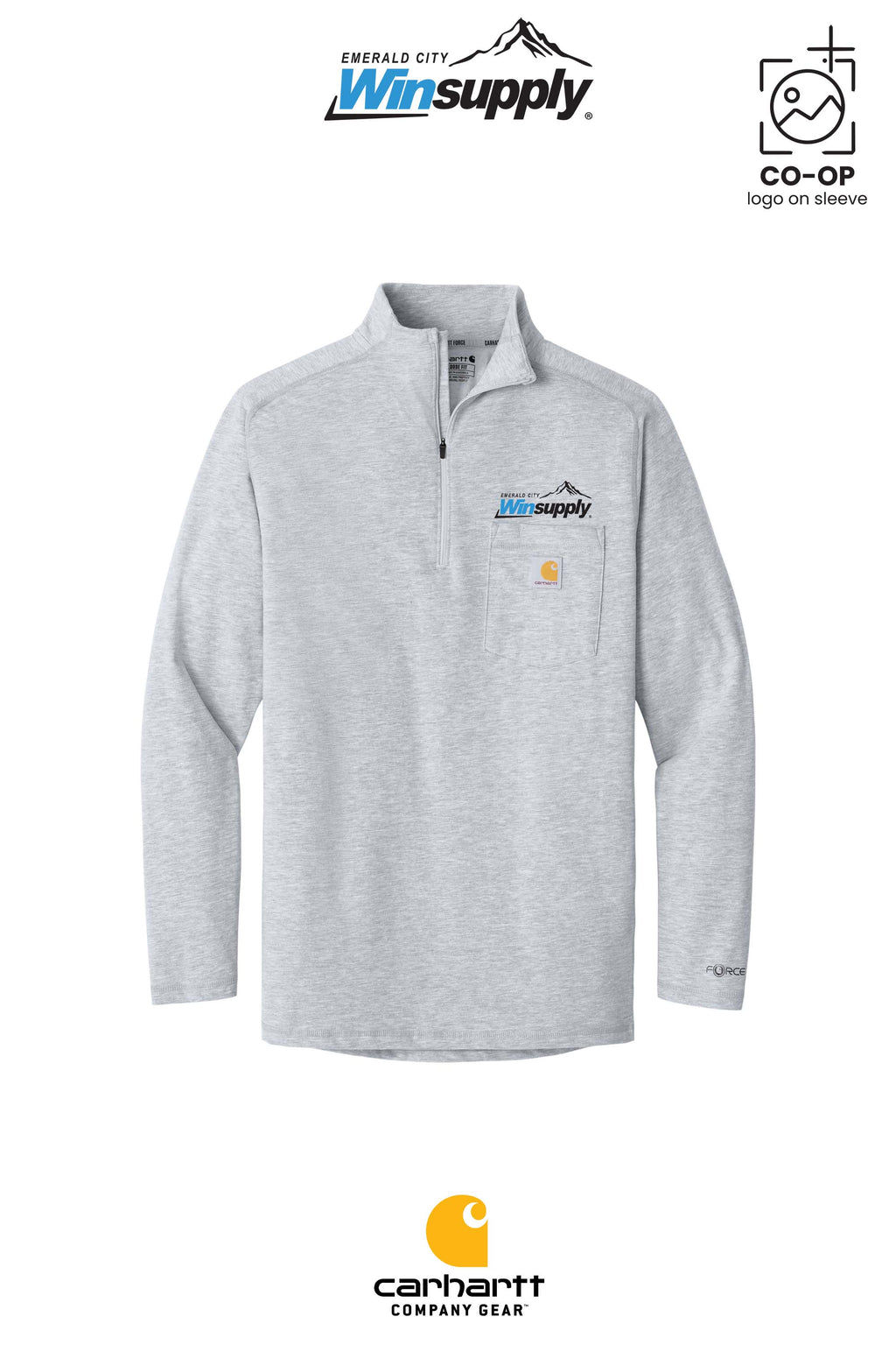 Carhartt Force® 1/4-Zip Long Sleeve T-Shirt - Winsupply Emerald City