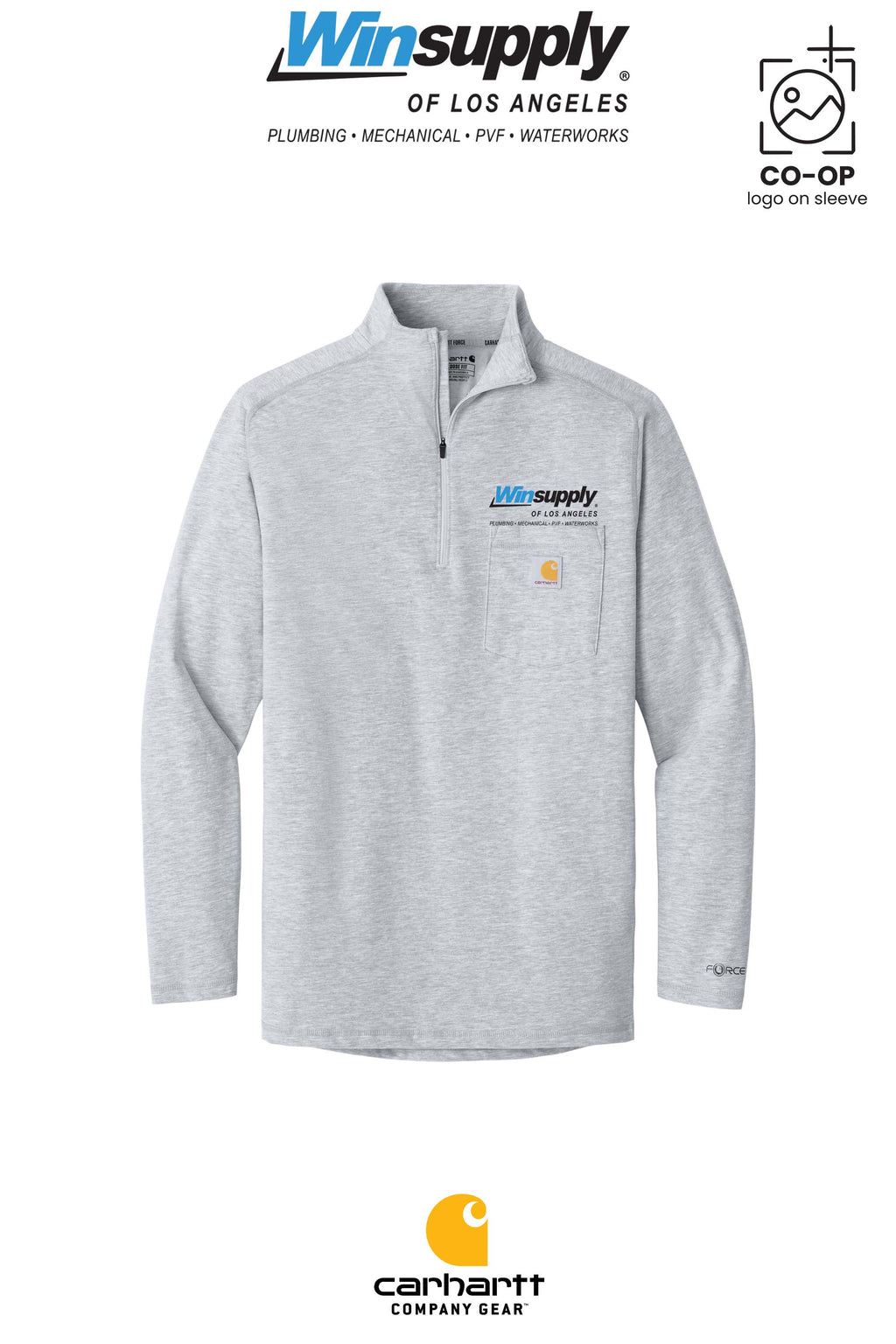 Carhartt Force® 1/4-Zip Long Sleeve T-Shirt - Winsupply of Los Angeles