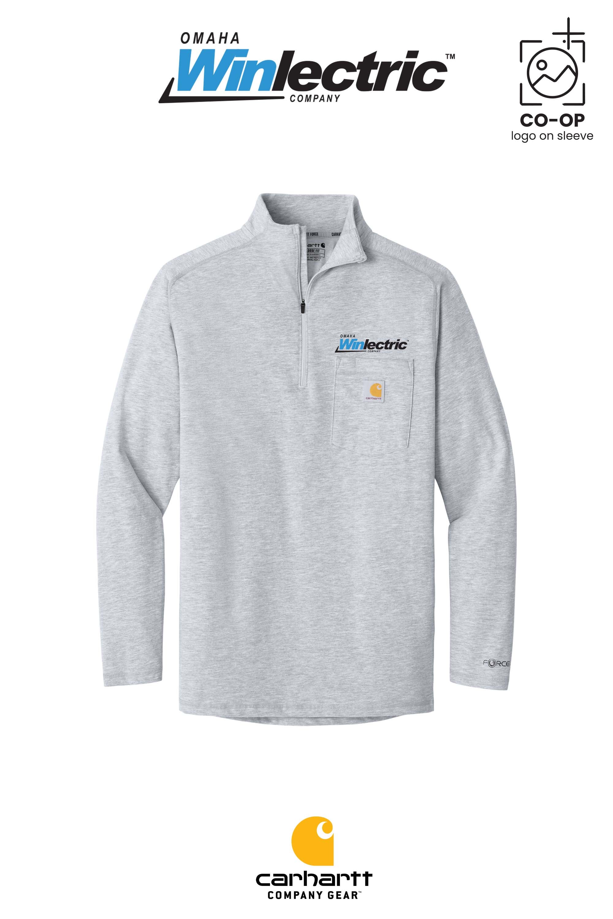 Carhartt Force® 1/4-Zip Long Sleeve T-Shirt - Omaha Winlectric