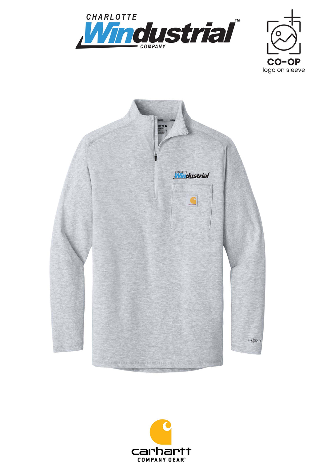 Carhartt Force® 1/4-Zip Long Sleeve T-Shirt - Charlotte Windustrial