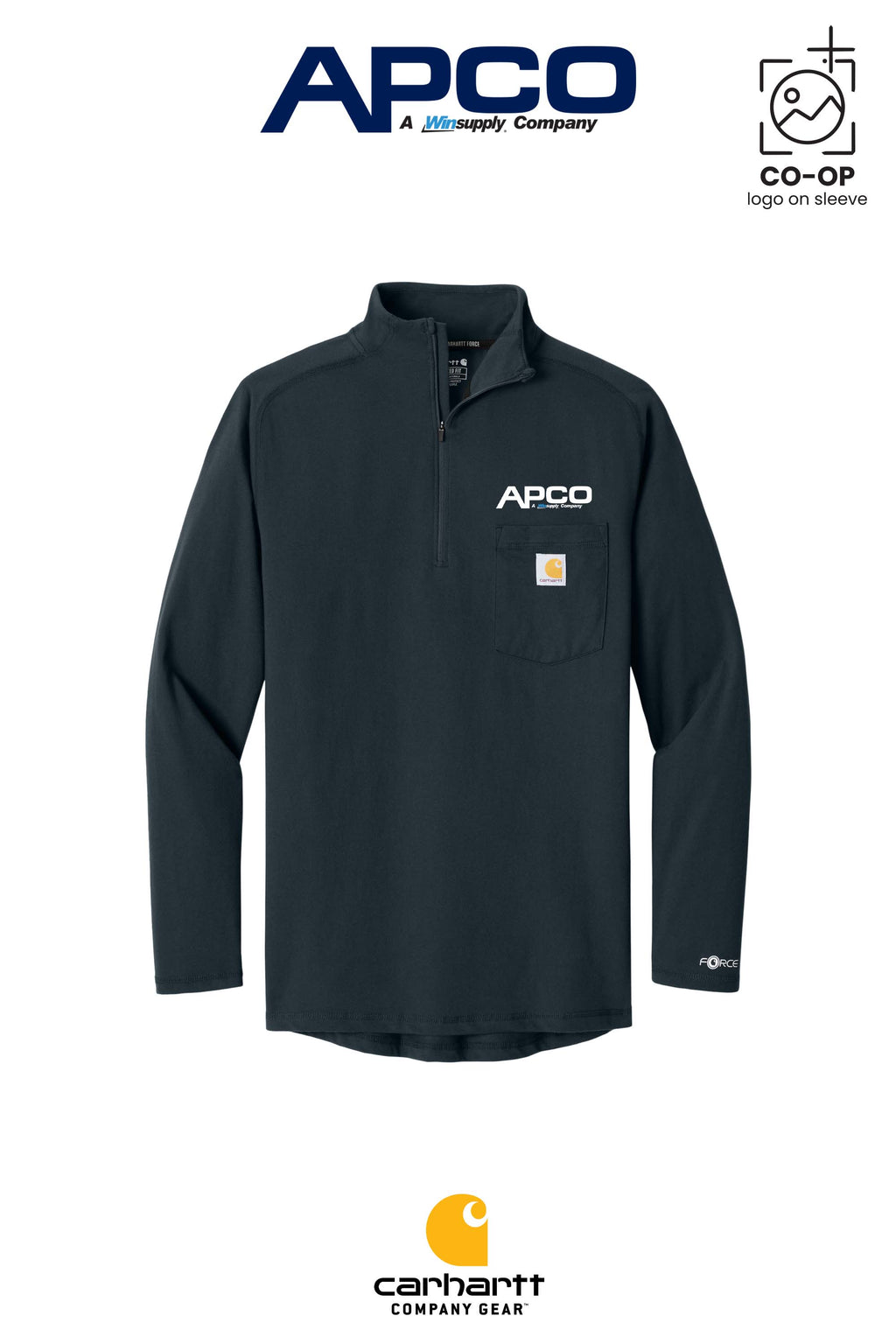Carhartt Force® 1/4-Zip Long Sleeve T-Shirt - APCO Supply - Indianapolis