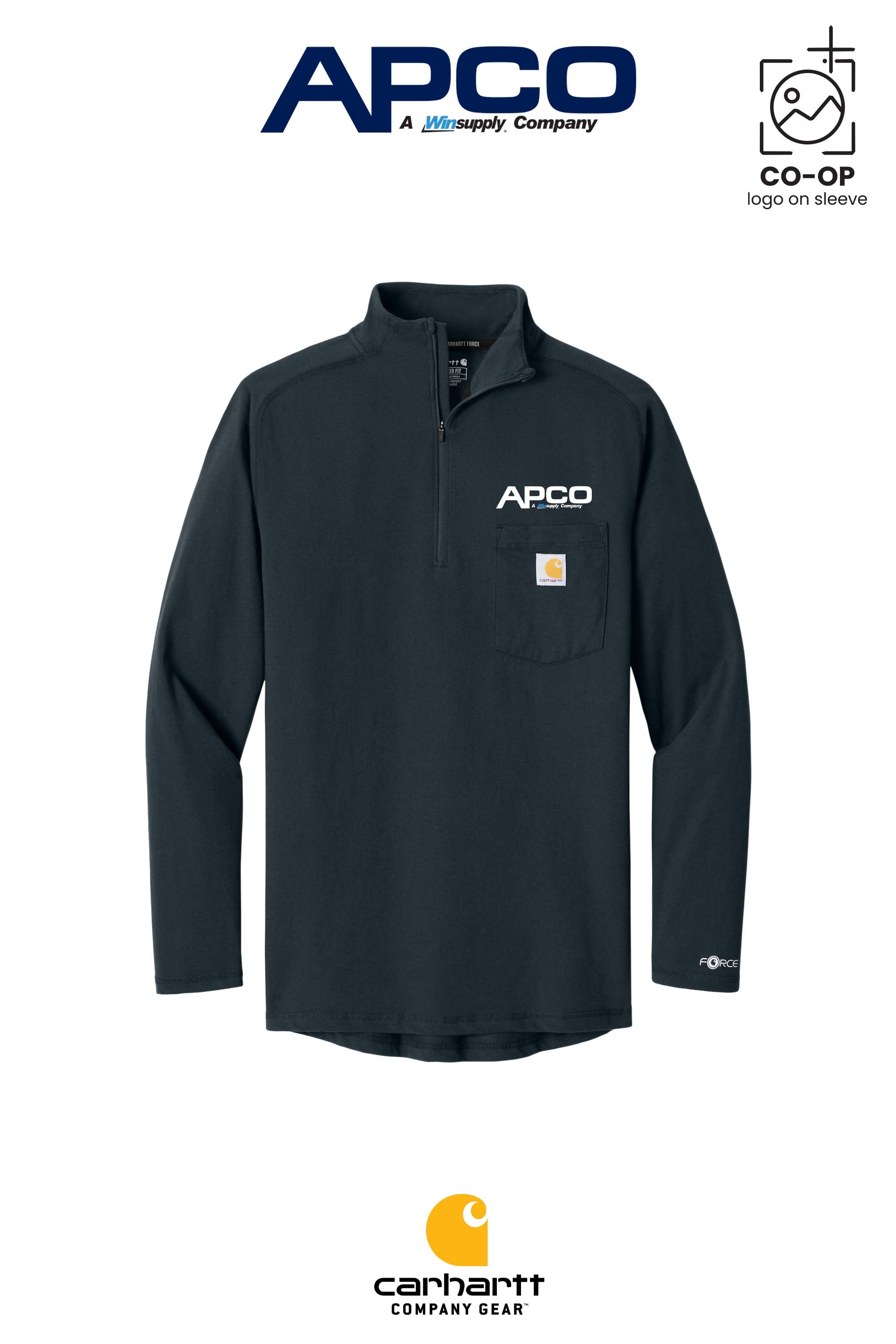 Carhartt Force® 1/4-Zip Long Sleeve T-Shirt - APCO Supply - Indianapolis