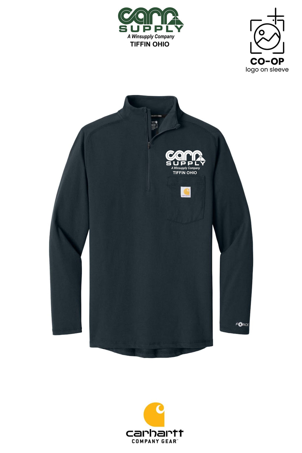 Carhartt Force® 1/4-Zip Long Sleeve T-Shirt - Carr Supply - Tiffin