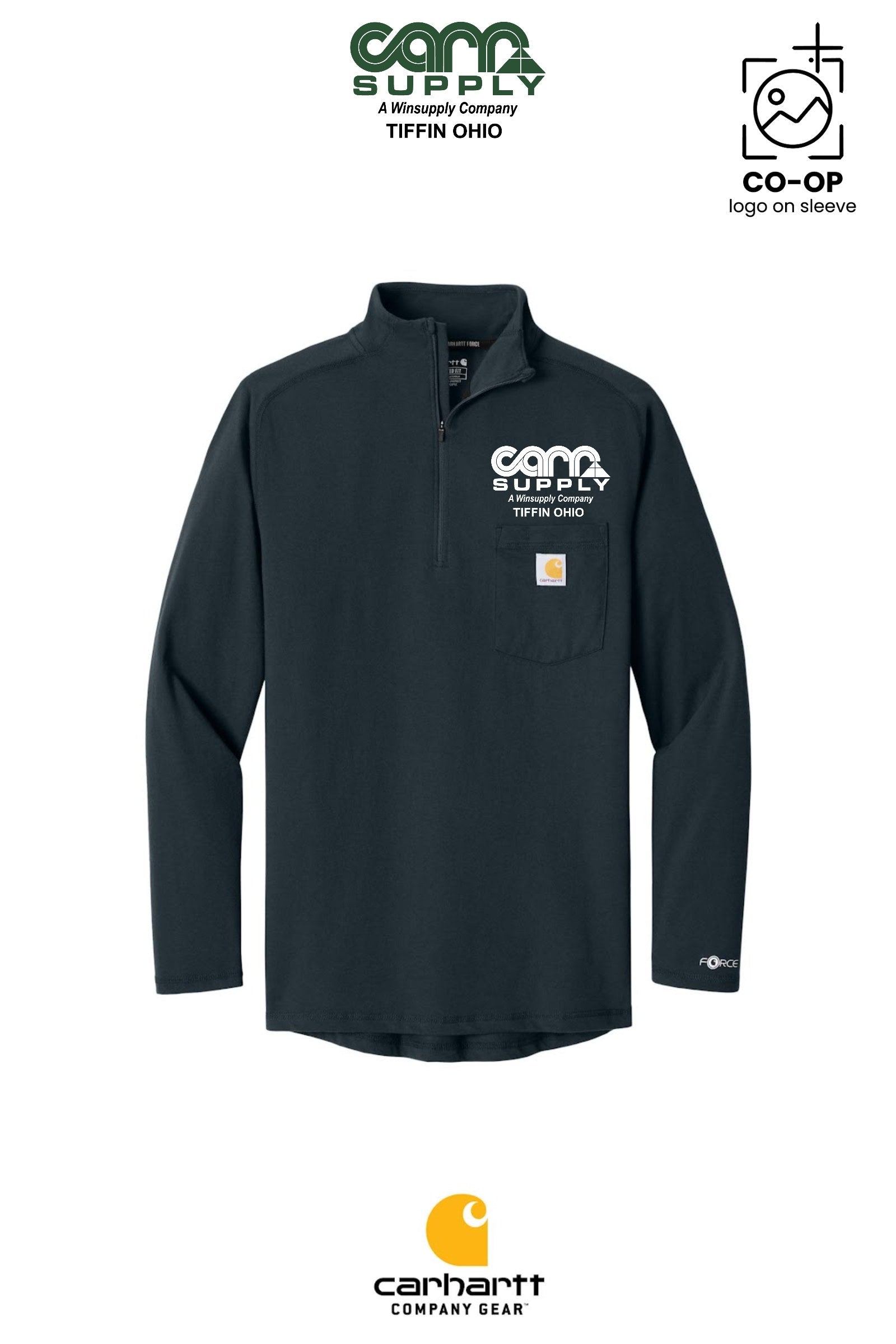 Carhartt Force® 1/4-Zip Long Sleeve T-Shirt - Carr Supply - Tiffin