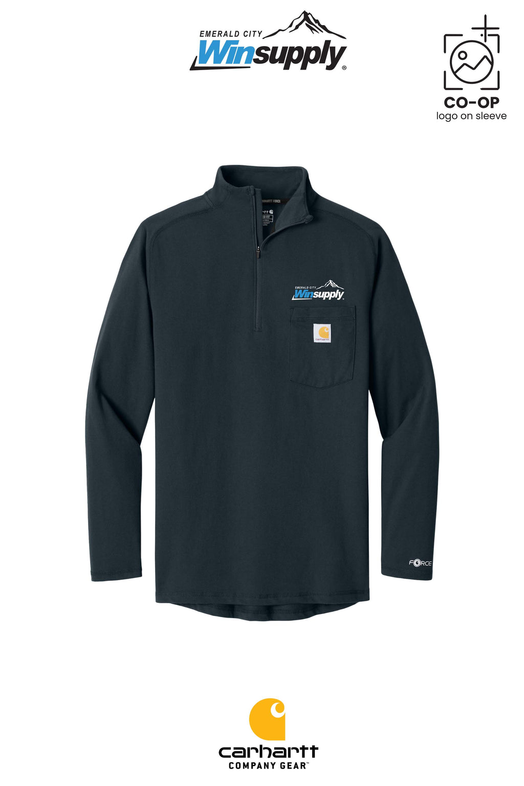 Carhartt Force® 1/4-Zip Long Sleeve T-Shirt - Winsupply Emerald City