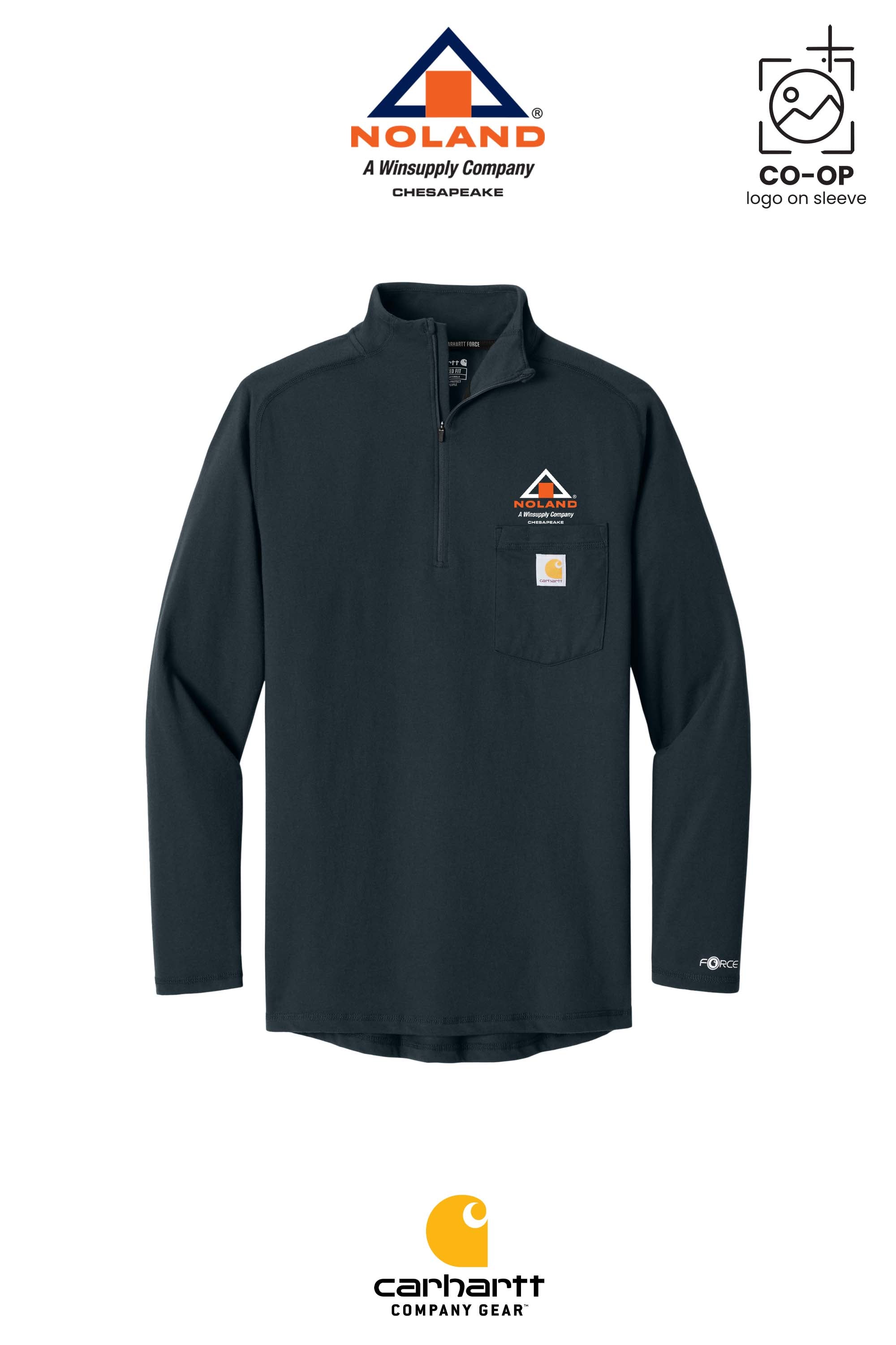 Carhartt Force® 1/4-Zip Long Sleeve T-Shirt - Noland Company Chesapeake