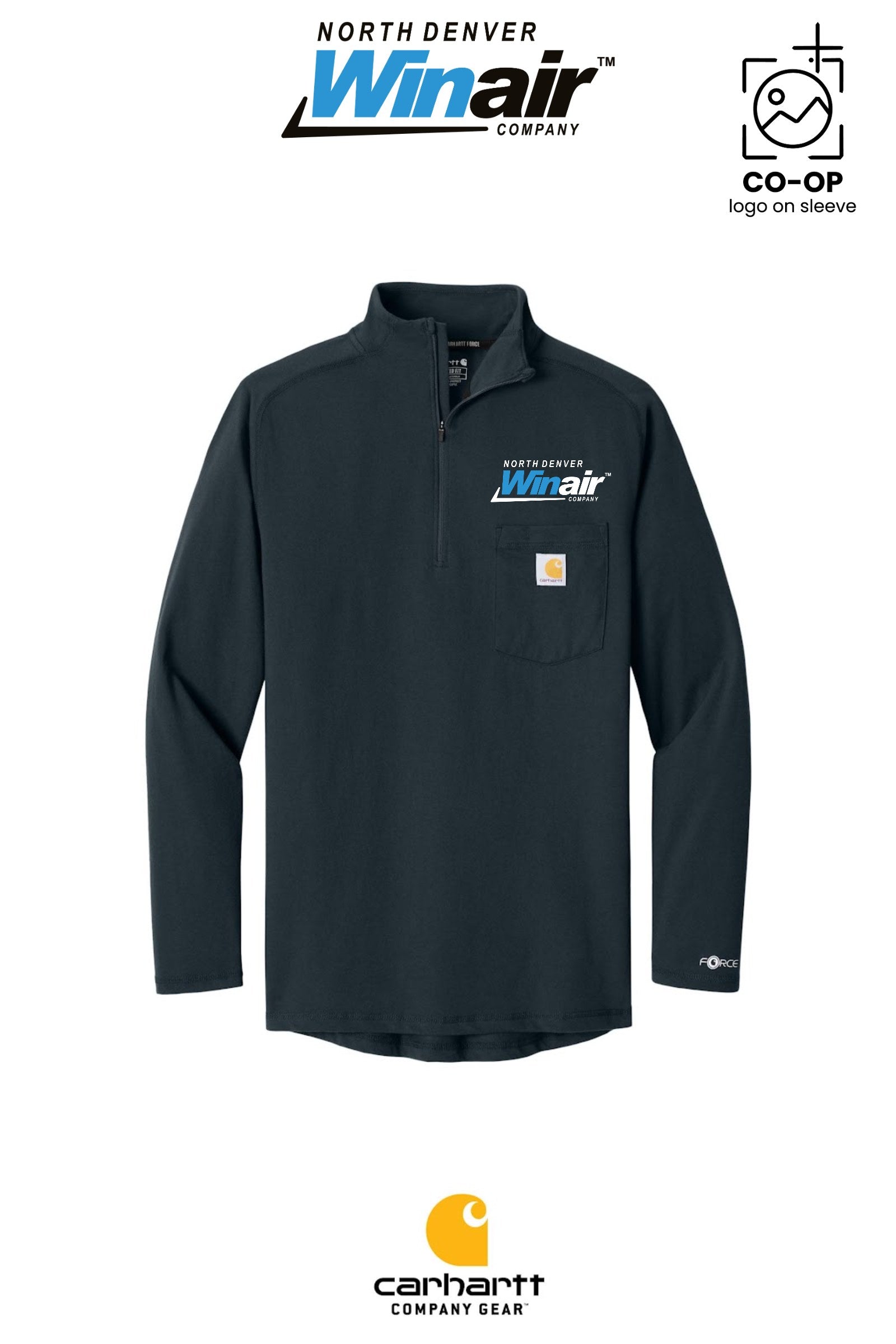 Carhartt Force® 1/4-Zip Long Sleeve T-Shirt - North Denver Winair
